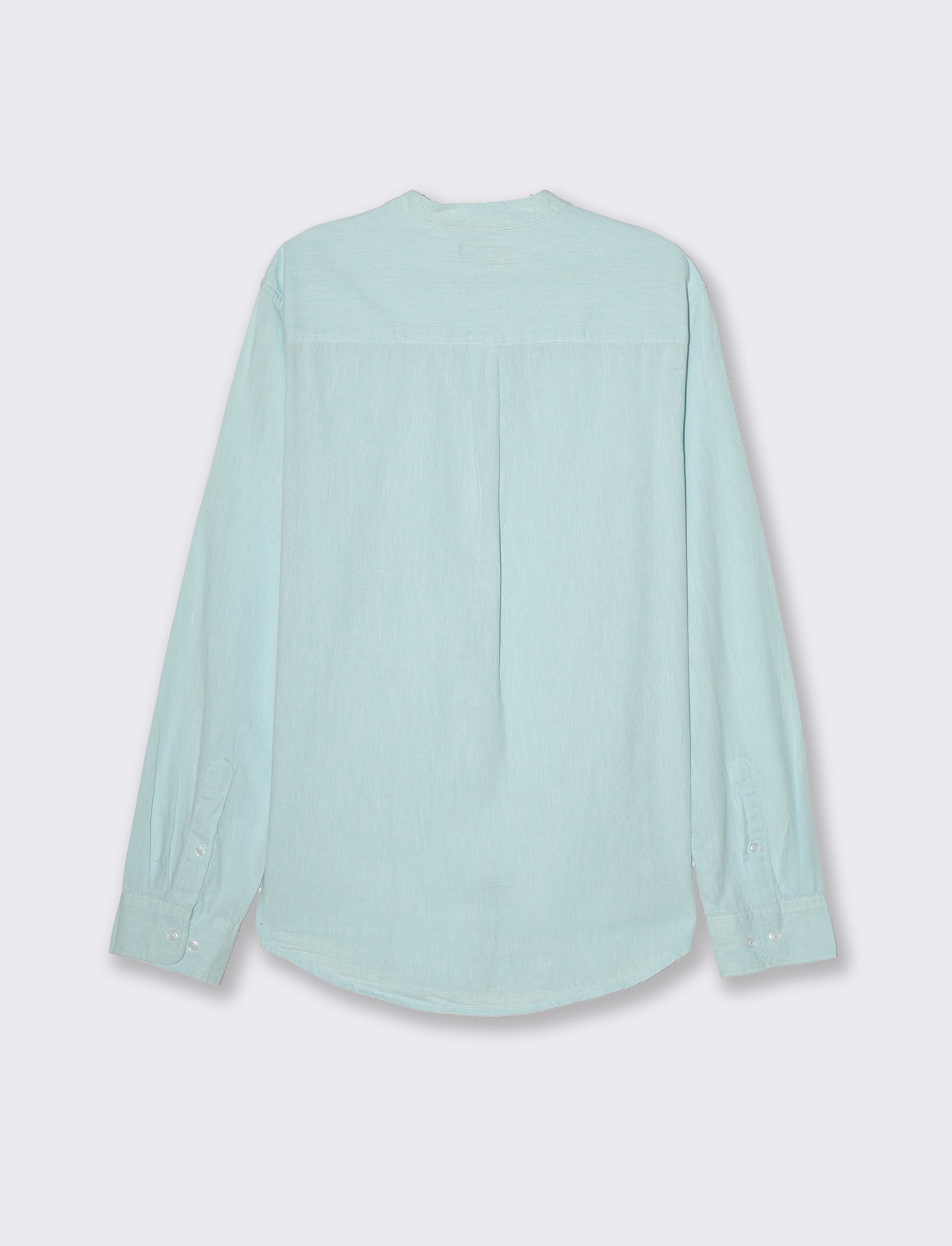 Camicia misto lino effetto melange da uomo - Verde acqua
