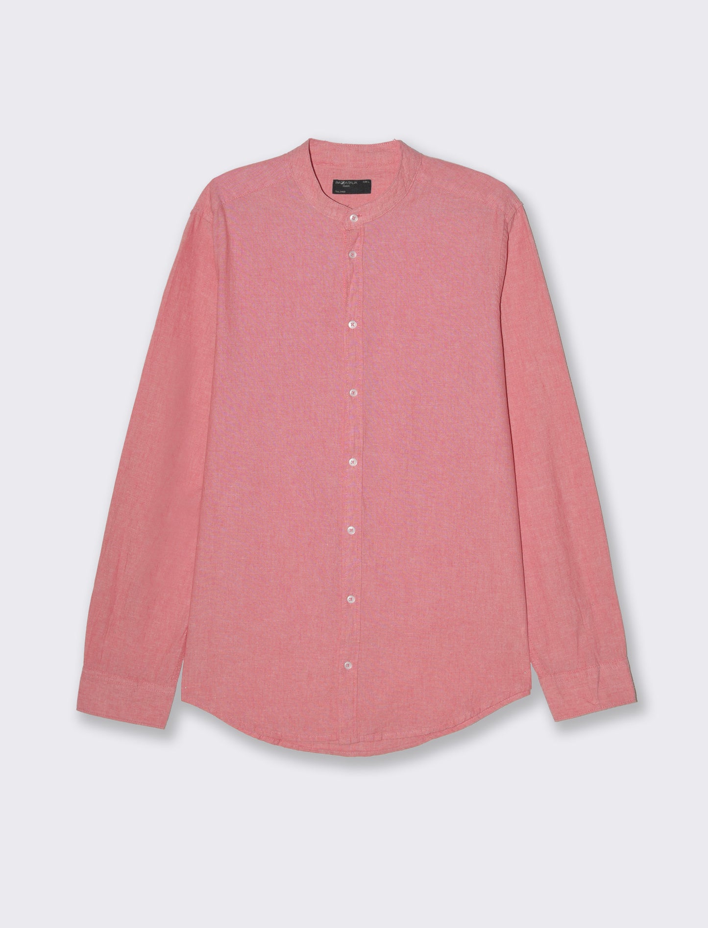 Camicia misto lino effetto melange da uomo - Corallo