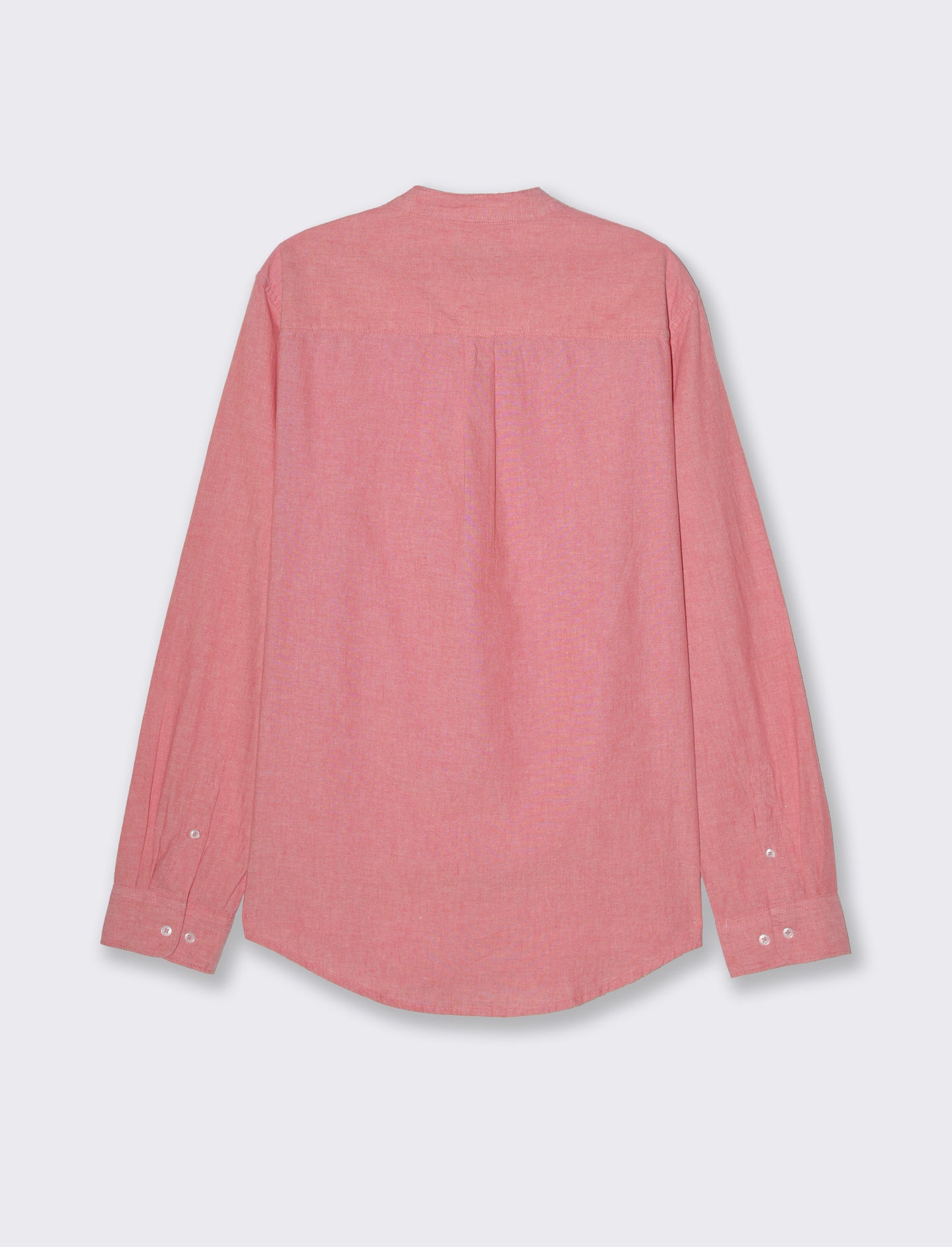 Camicia misto lino effetto melange da uomo - Corallo