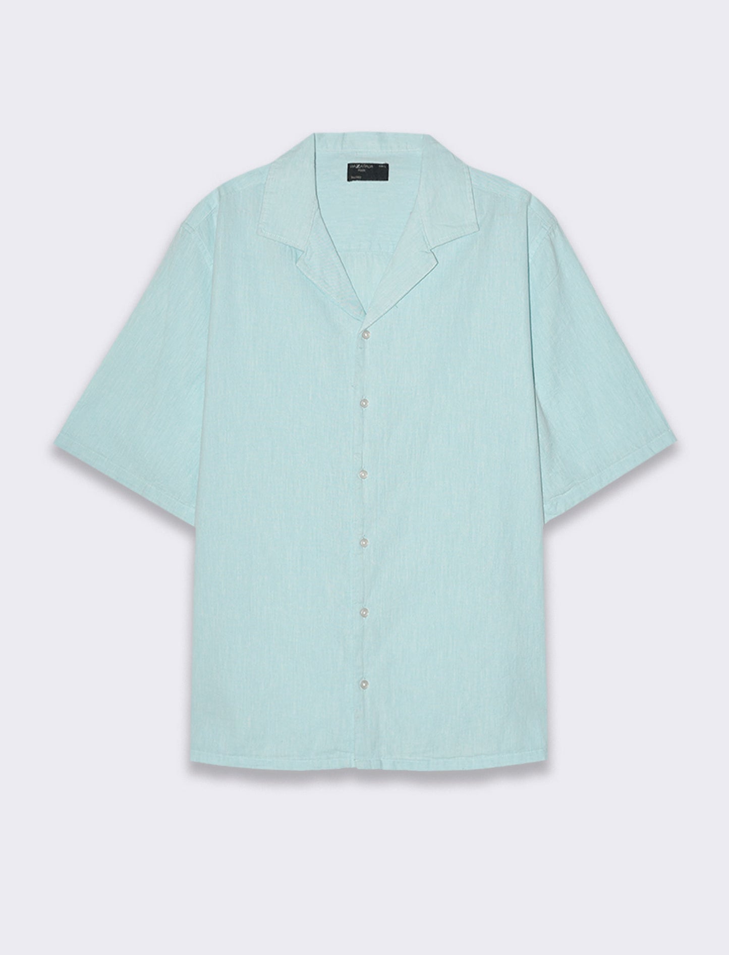 Camicia misto lino effetto melange da uomo - Verde acqua