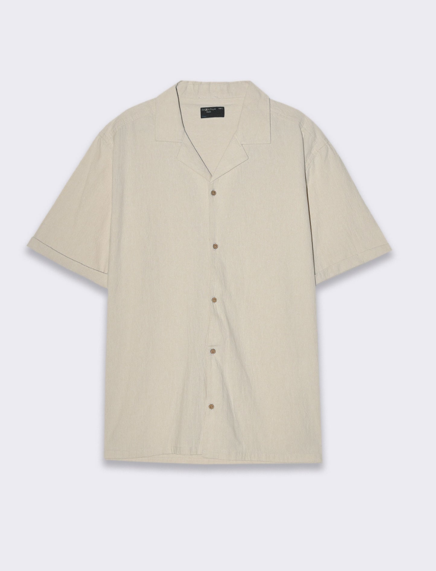 Camicia misto lino effetto melange da uomo - Corallo