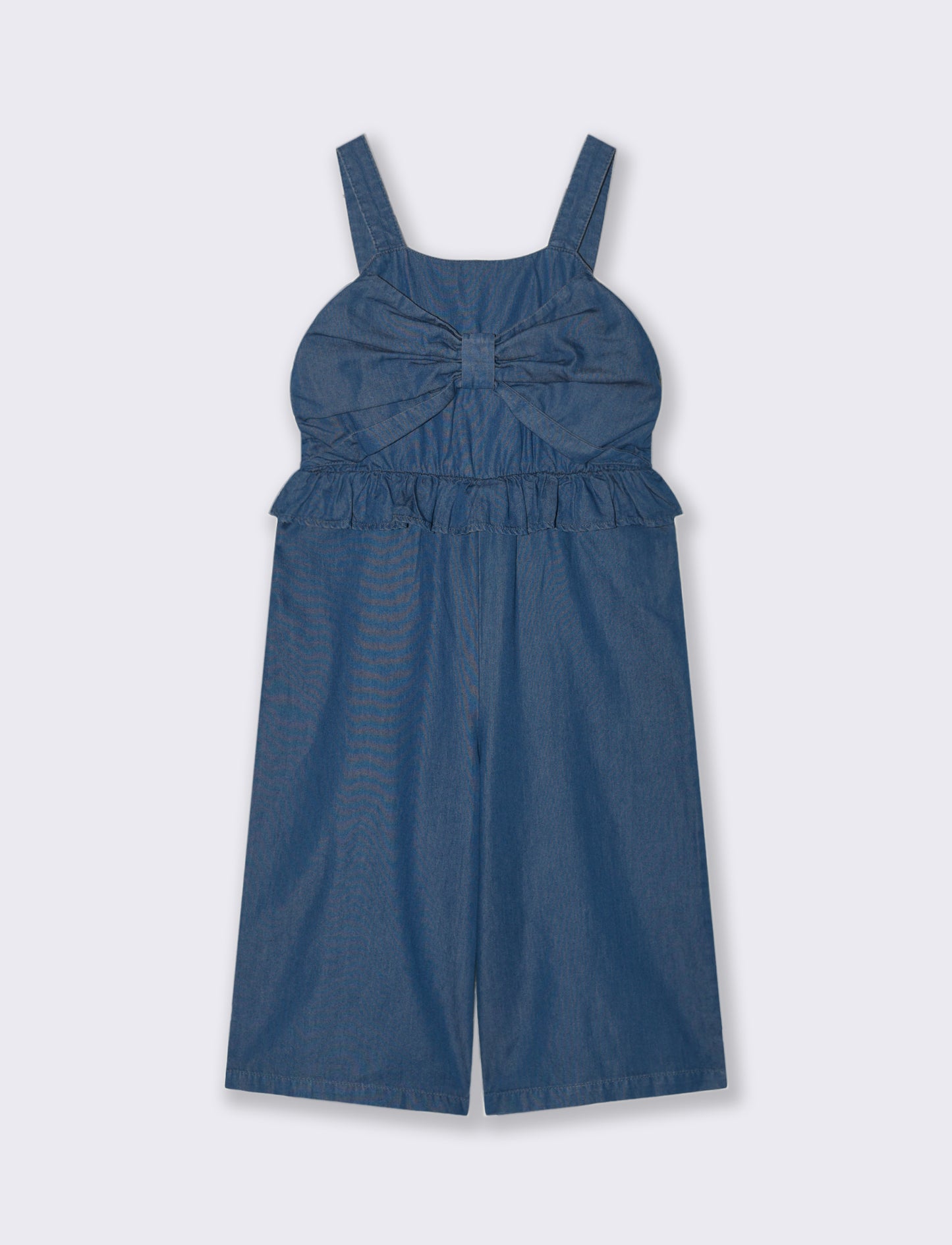 Salopette in chambray da bambina - DENIM SCURO
