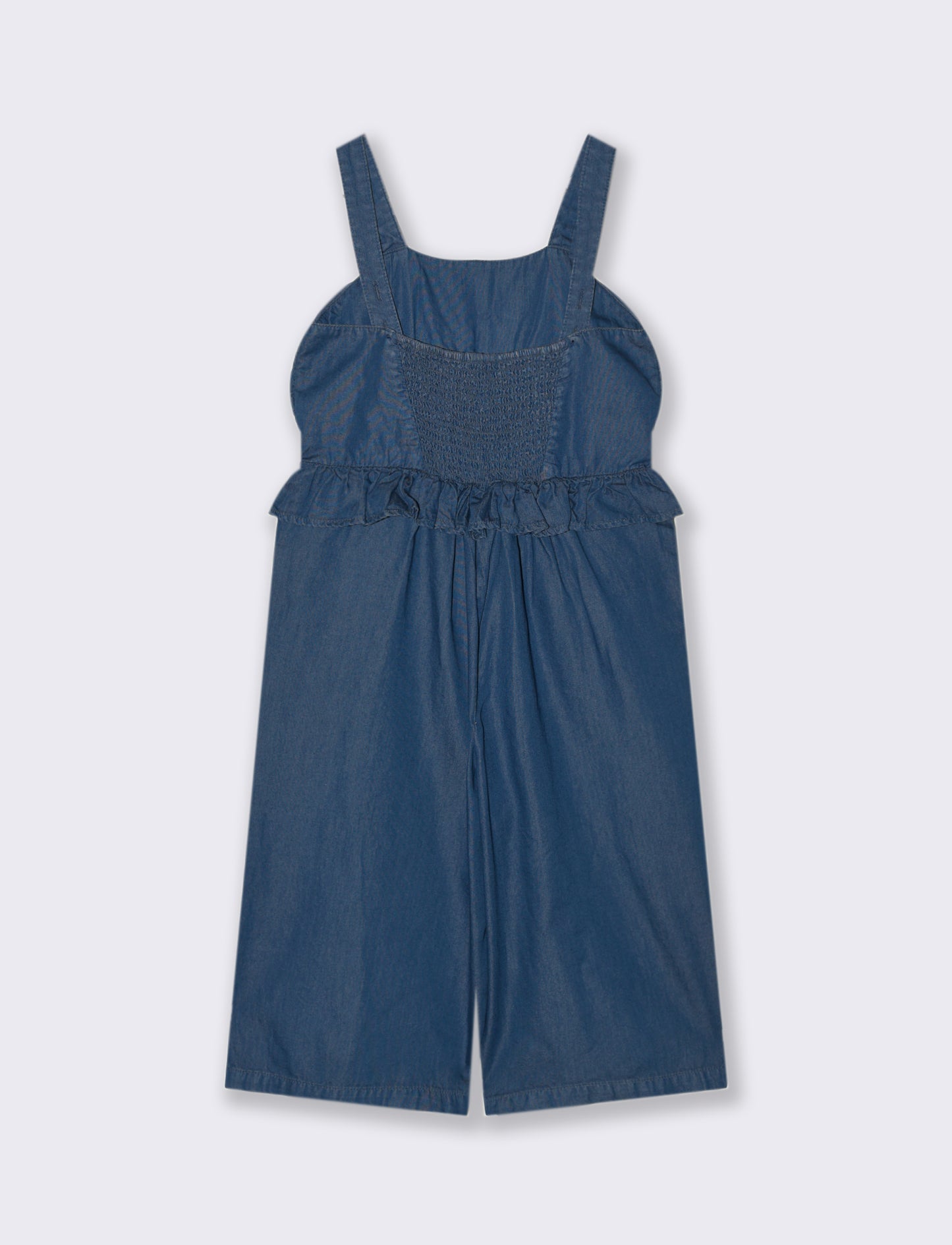 Salopette in chambray da bambina - DENIM SCURO