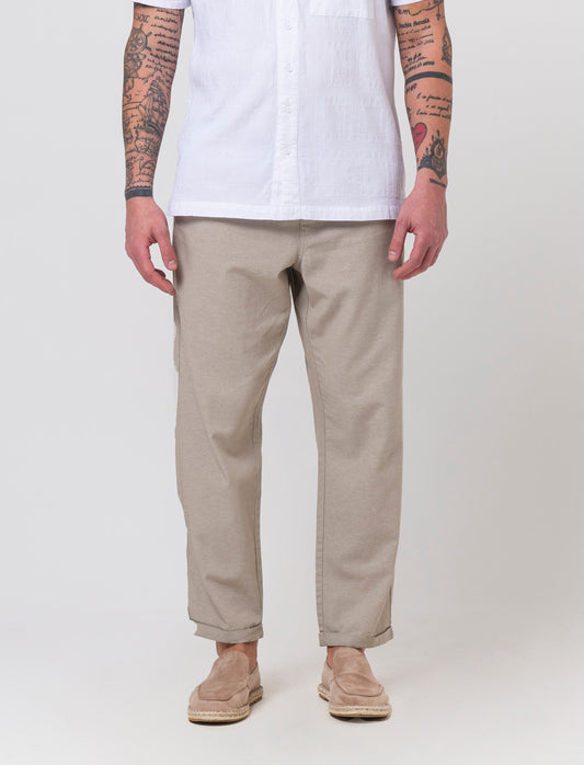 Pantaloni jogger in cotone effetto melange da uomo - Verde salvia