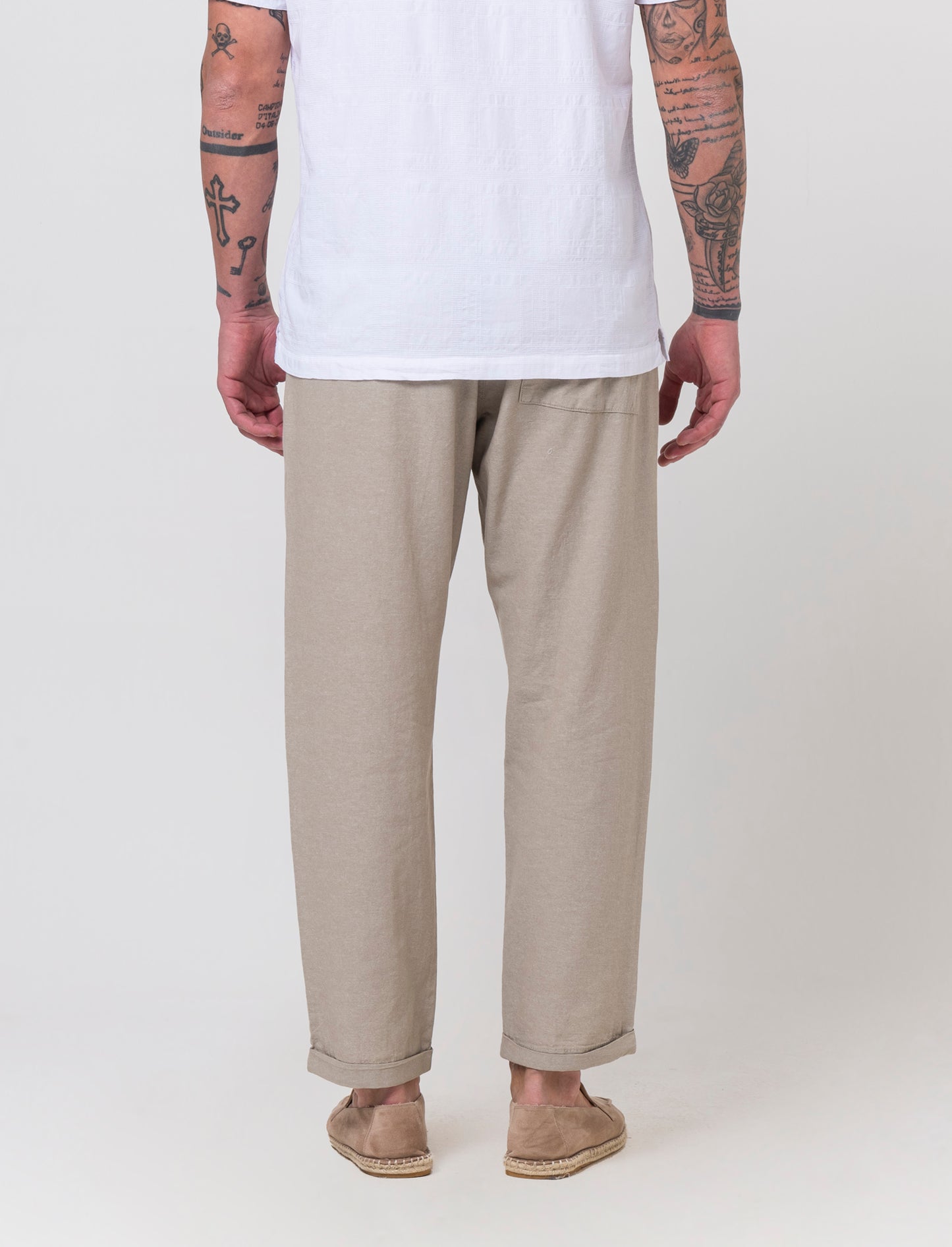 Man's cotton melange effect jogger pants - Green