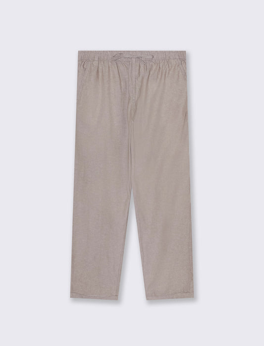 Pantaloni jogger in cotone effetto melange da uomo - Grigio tortora