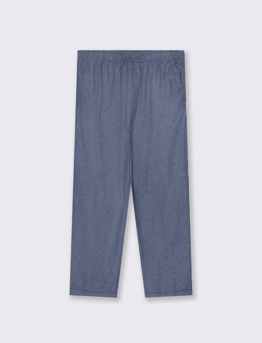 Pantaloni jogger in cotone effetto melange da uomo - Blu