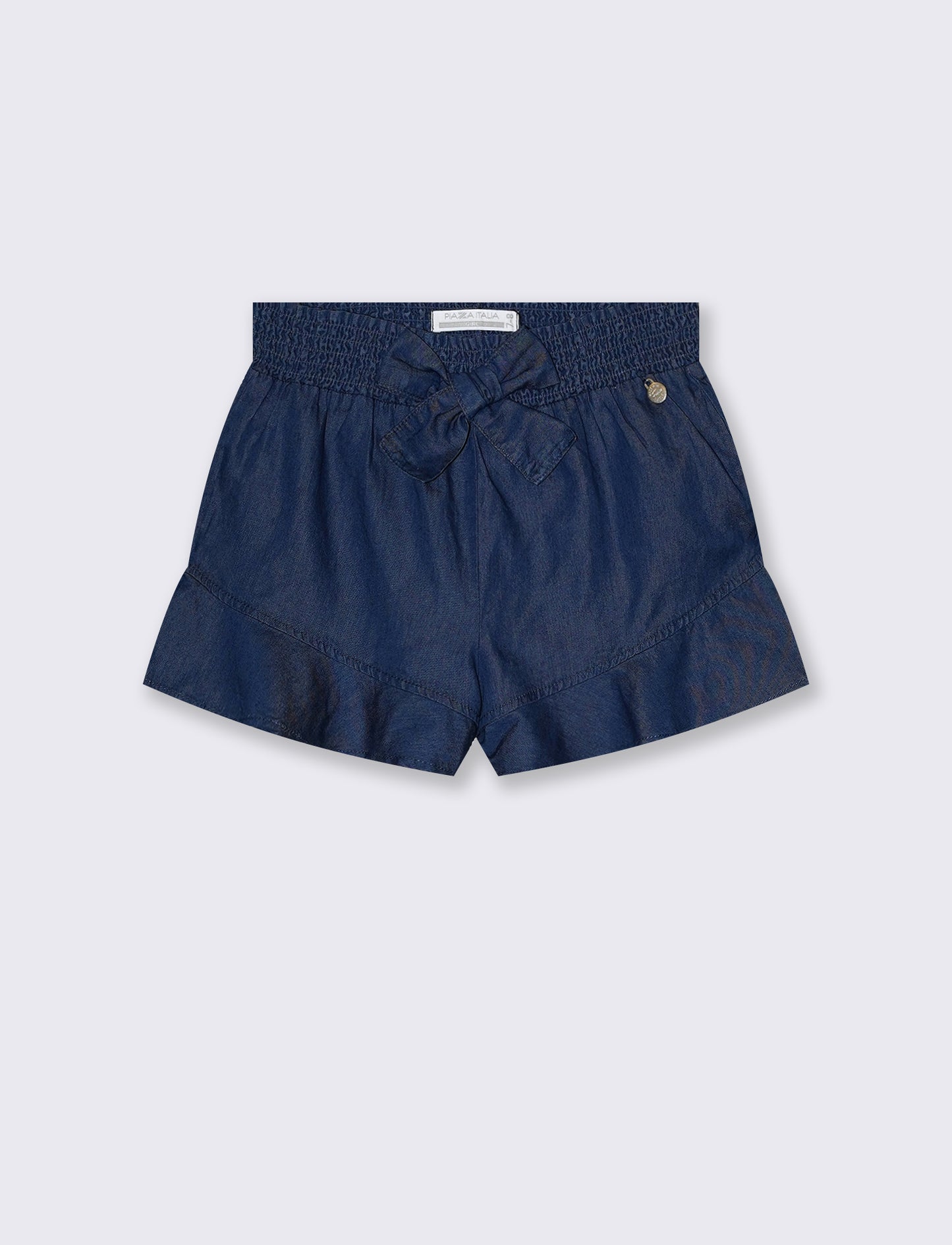Gonna pantalone in chambray da bambina - DENIM SCURO