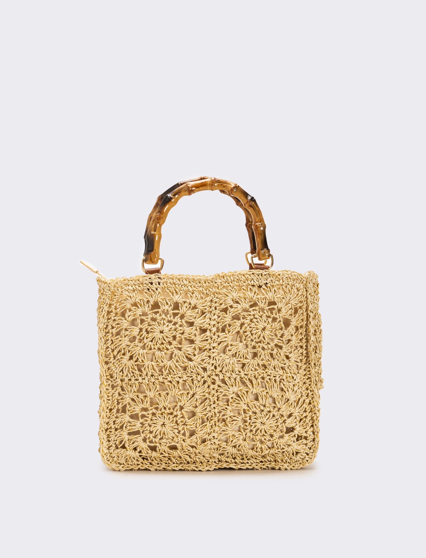 Borsa donna con manico bamboo - Beige
