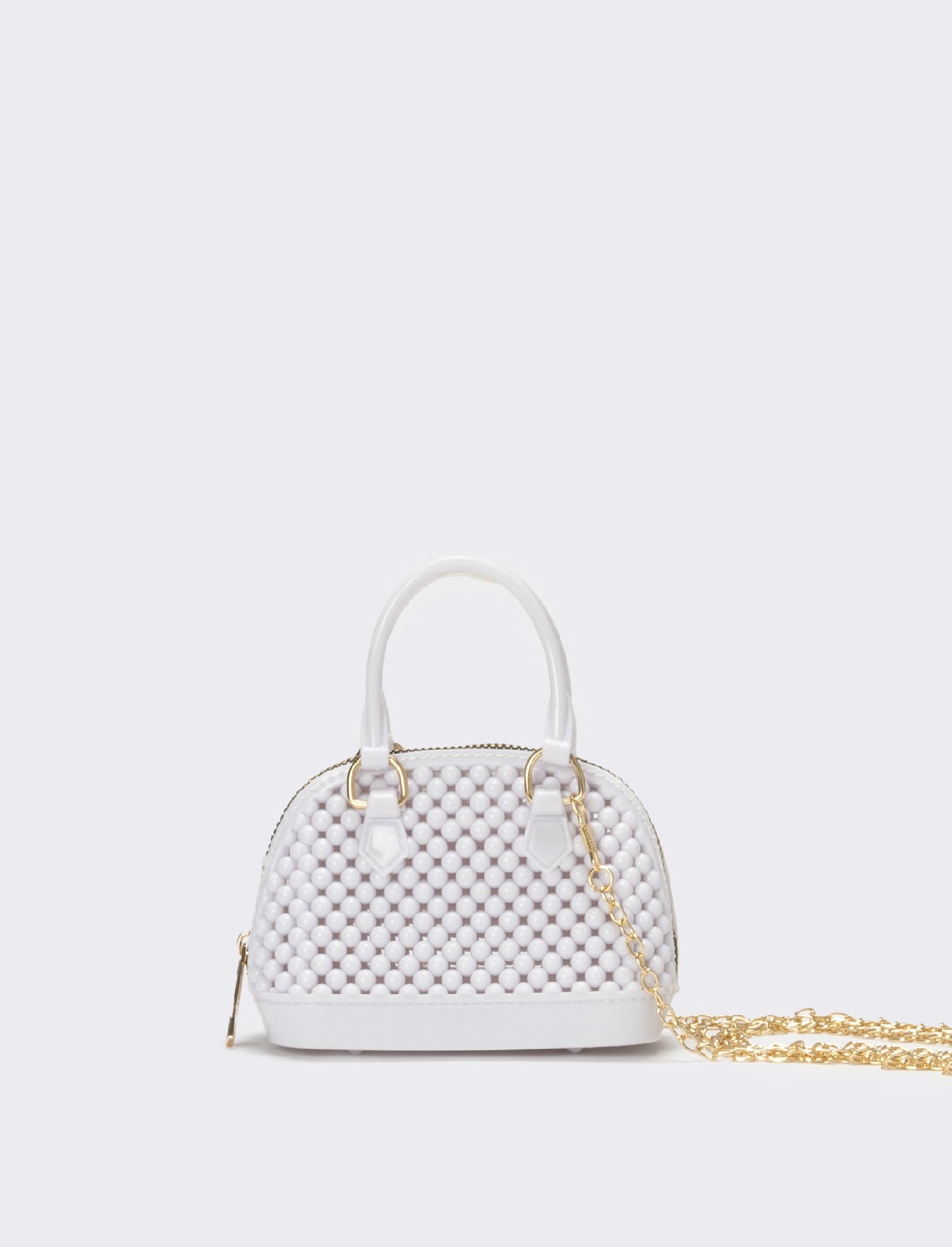 Bauletto bambina con bolle in pvc - Bianco