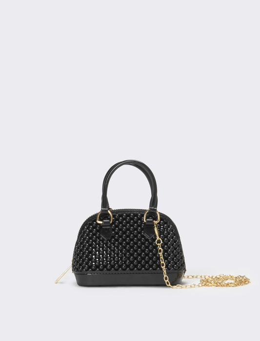 Bauletto bambina con bolle in pvc - Nero