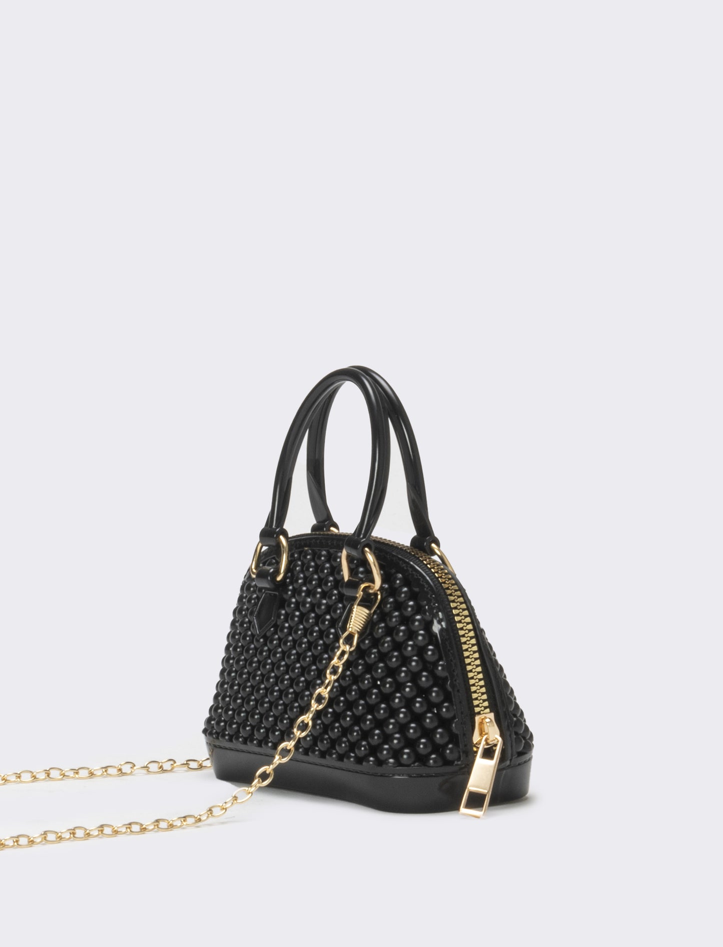 Bauletto bambina con bolle in pvc - Nero