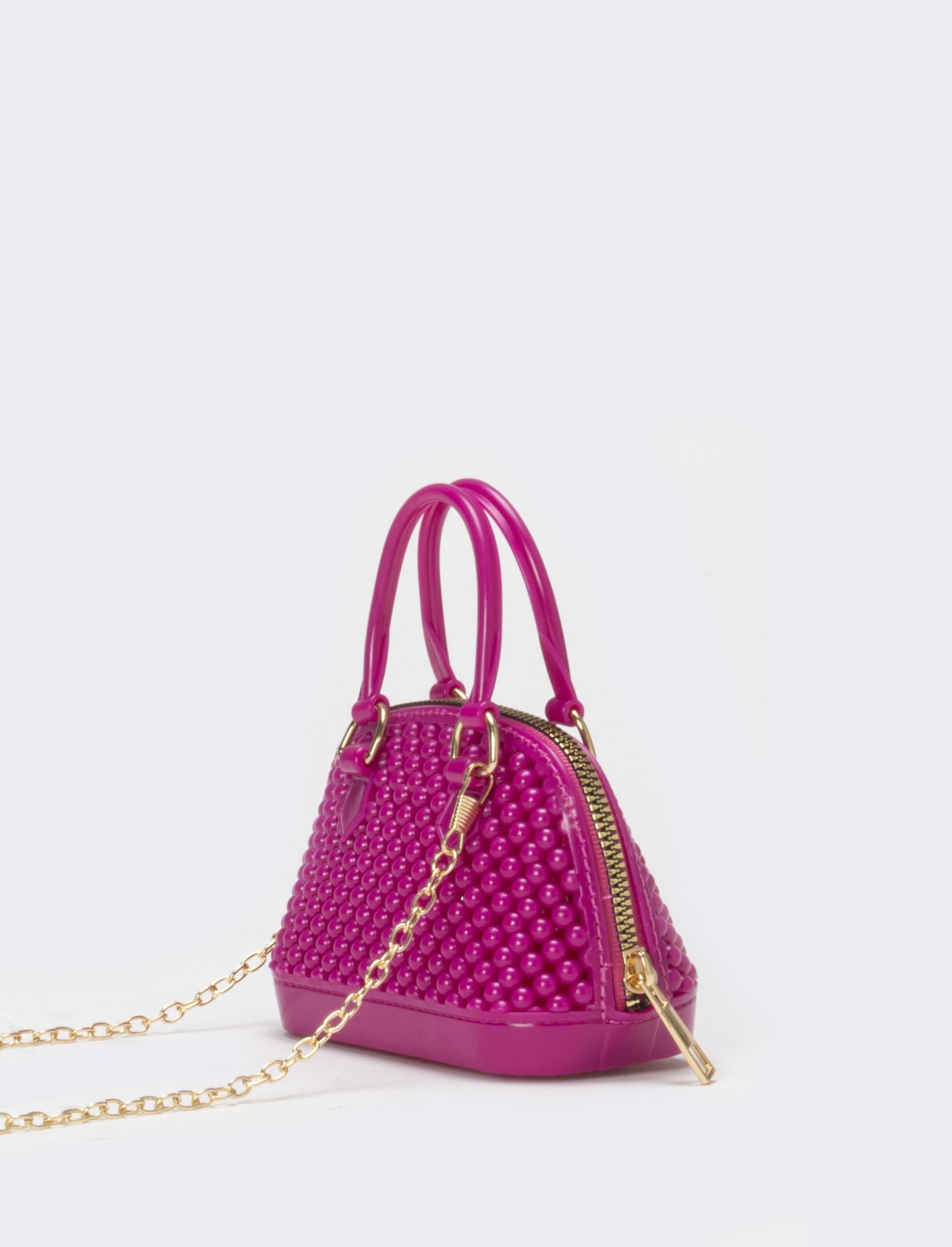 Bauletto bambina con bolle in pvc - Fuxia