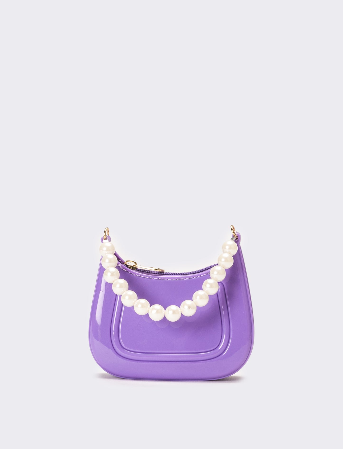 Borsa bambina con manico perle - Lilla