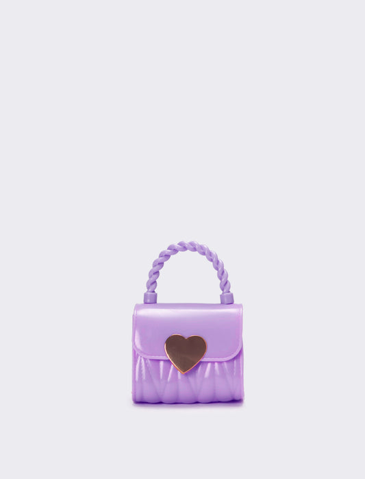 Borsa bambina con patta e chiusura cuore - Lilla