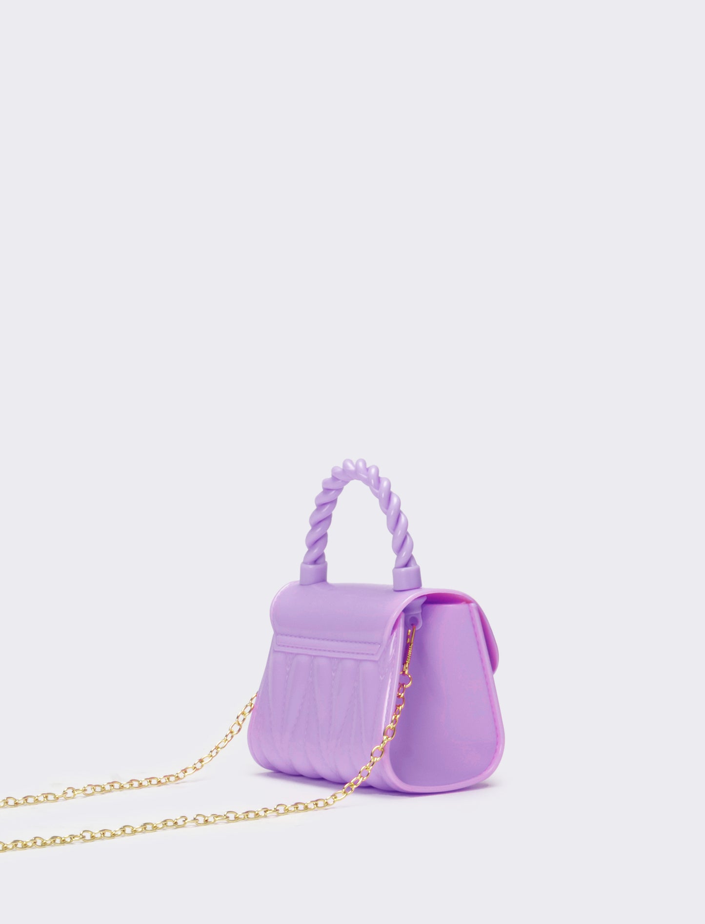 Borsa bambina con patta e chiusura cuore - Lilla