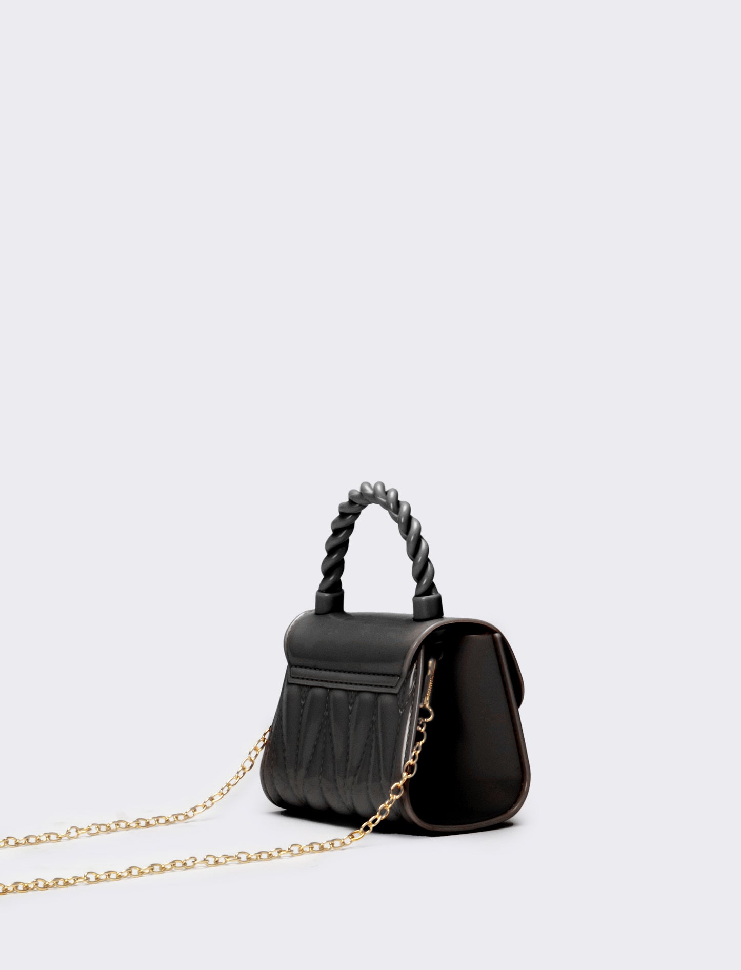 Borsa bambina con patta e chiusura cuore - Nero