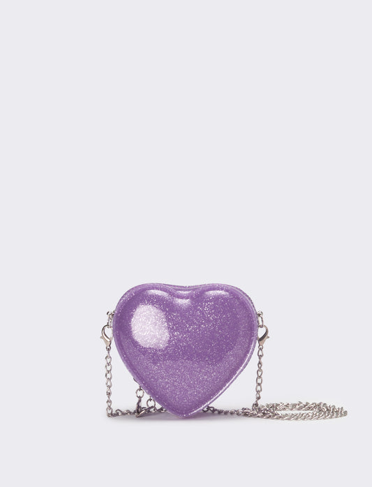 Borsa bambina cuore con glitter - Lilla