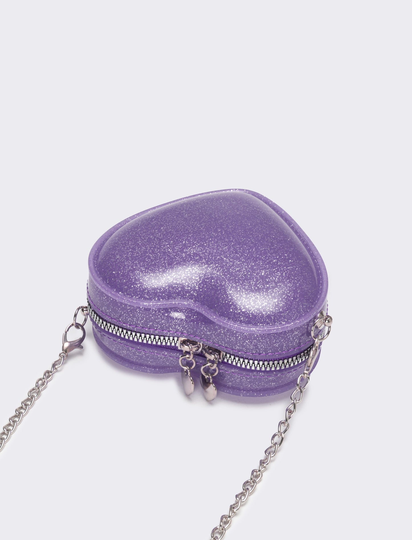Borsa bambina cuore con glitter - Lilla