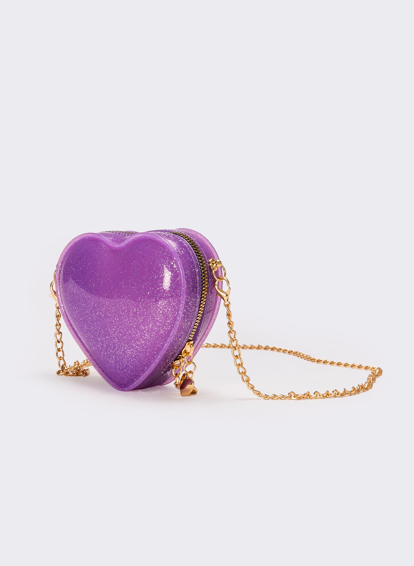 Borsa bambina cuore con glitter - Lilla