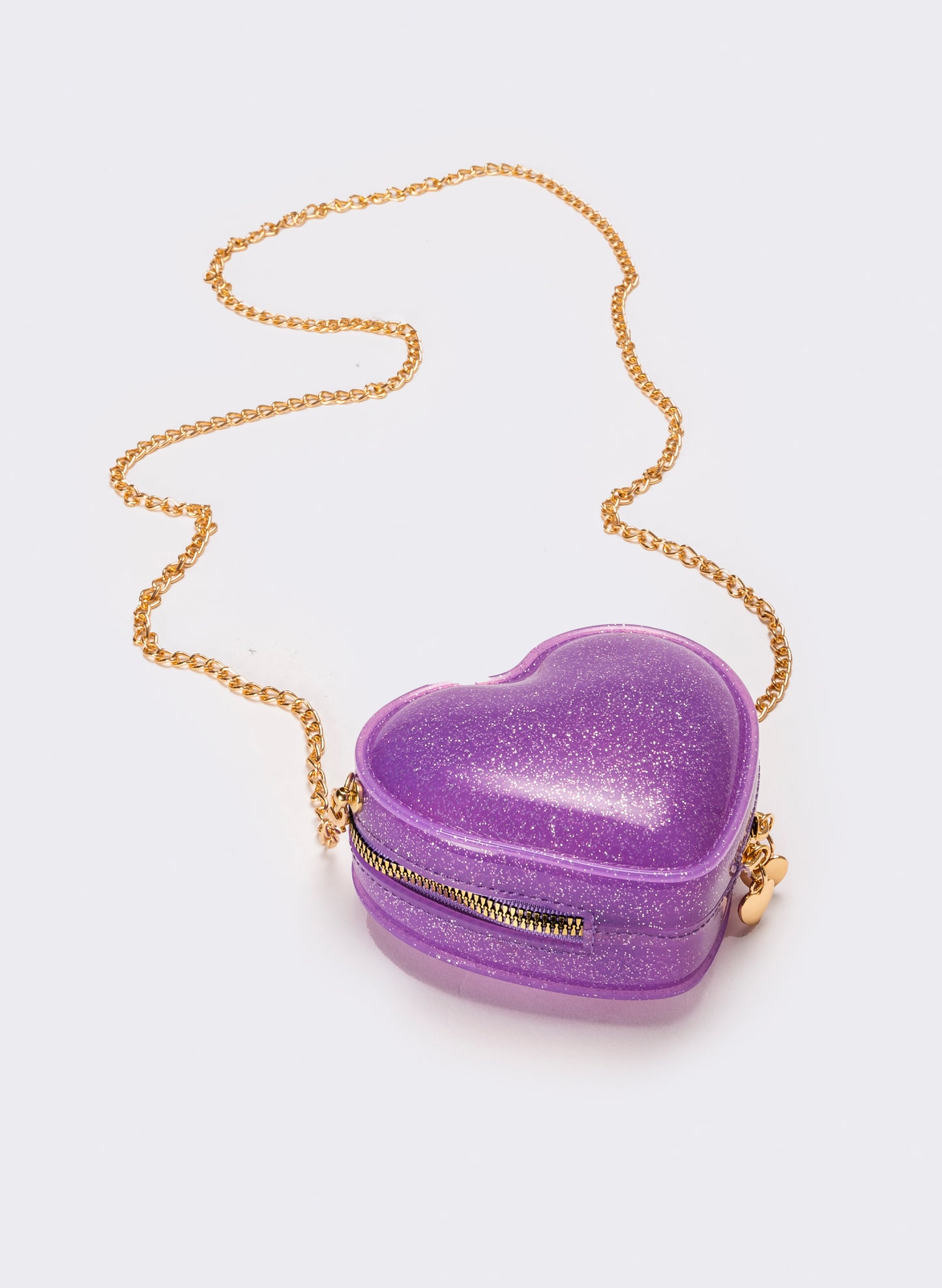 Borsa bambina cuore con glitter - Lilla