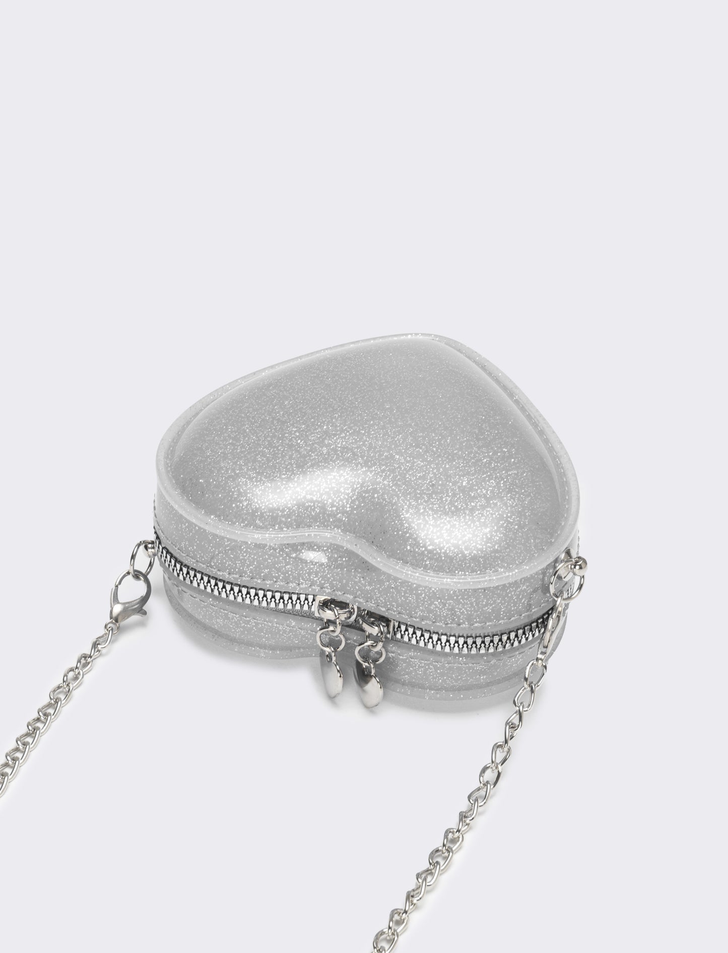 Borsa bambina cuore con glitter - Bianco