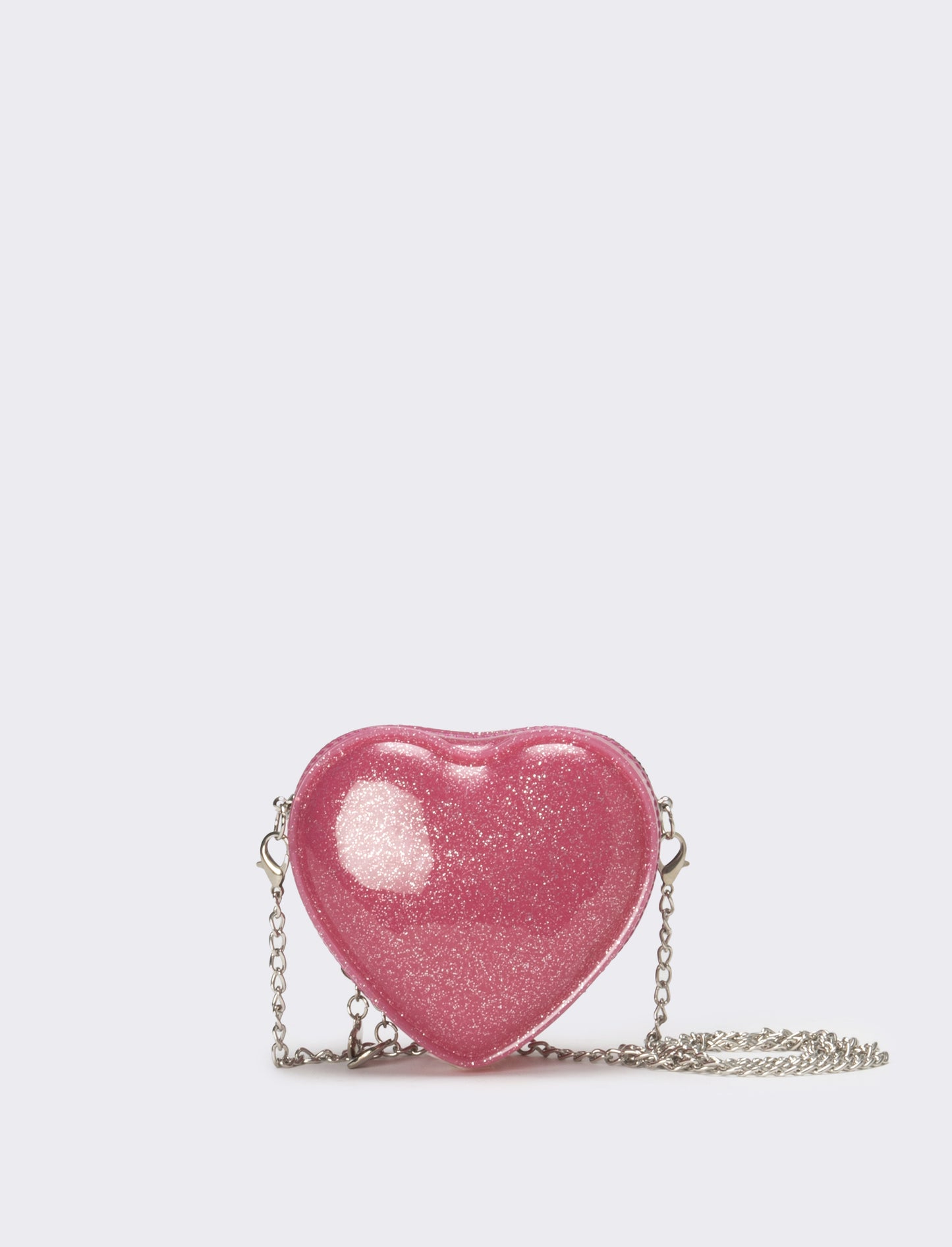 Borsa bambina cuore con glitter - Fuxia
