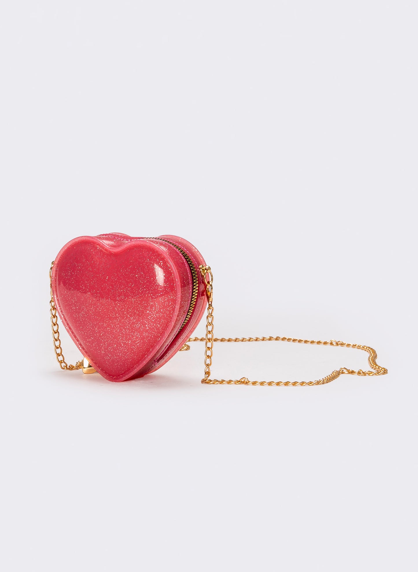 Borsa bambina cuore con glitter - Fuxia