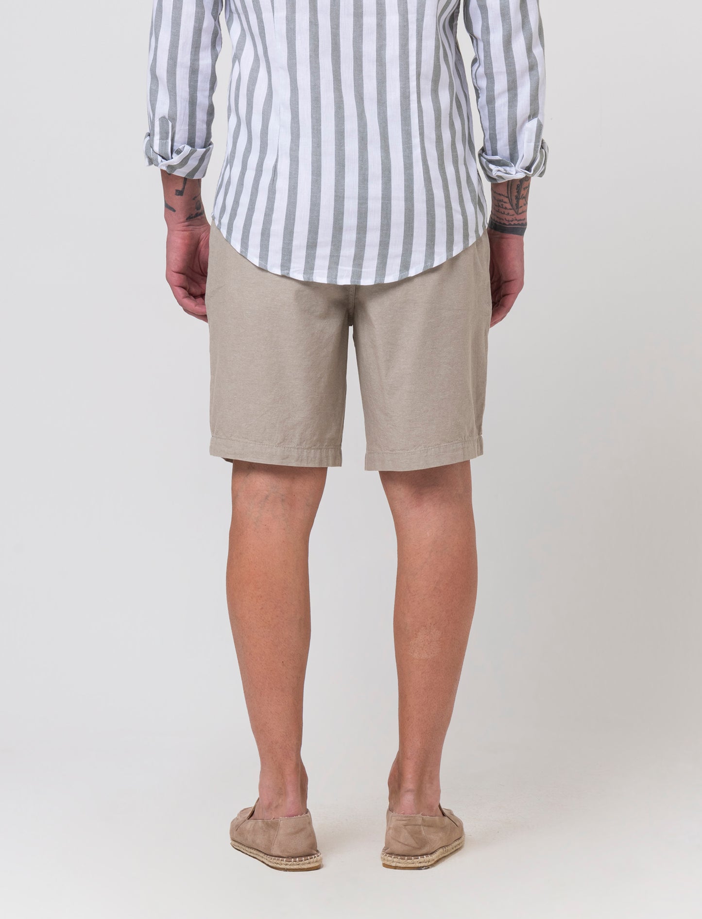 Pantaloni jogger in cotone effetto melange da uomo - Verde salvia