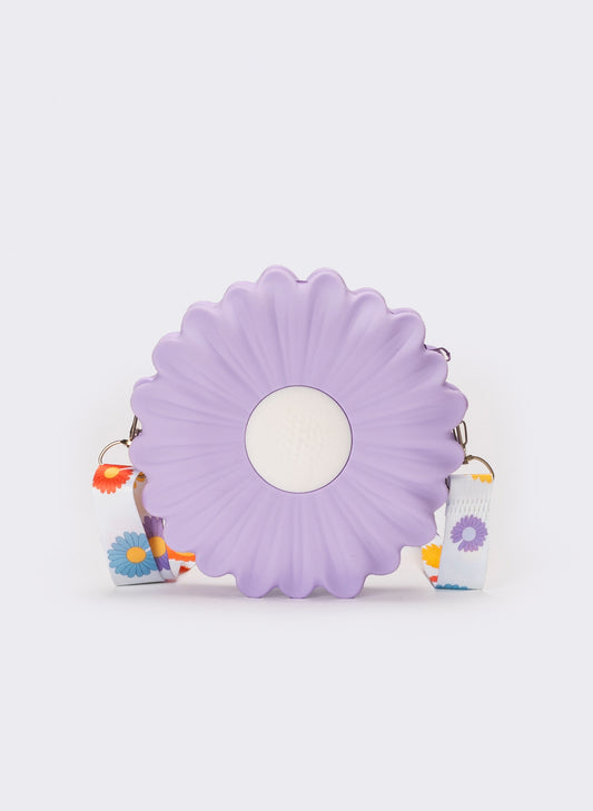 Borsetta bambina soft con fiore e tracolla - Lilla