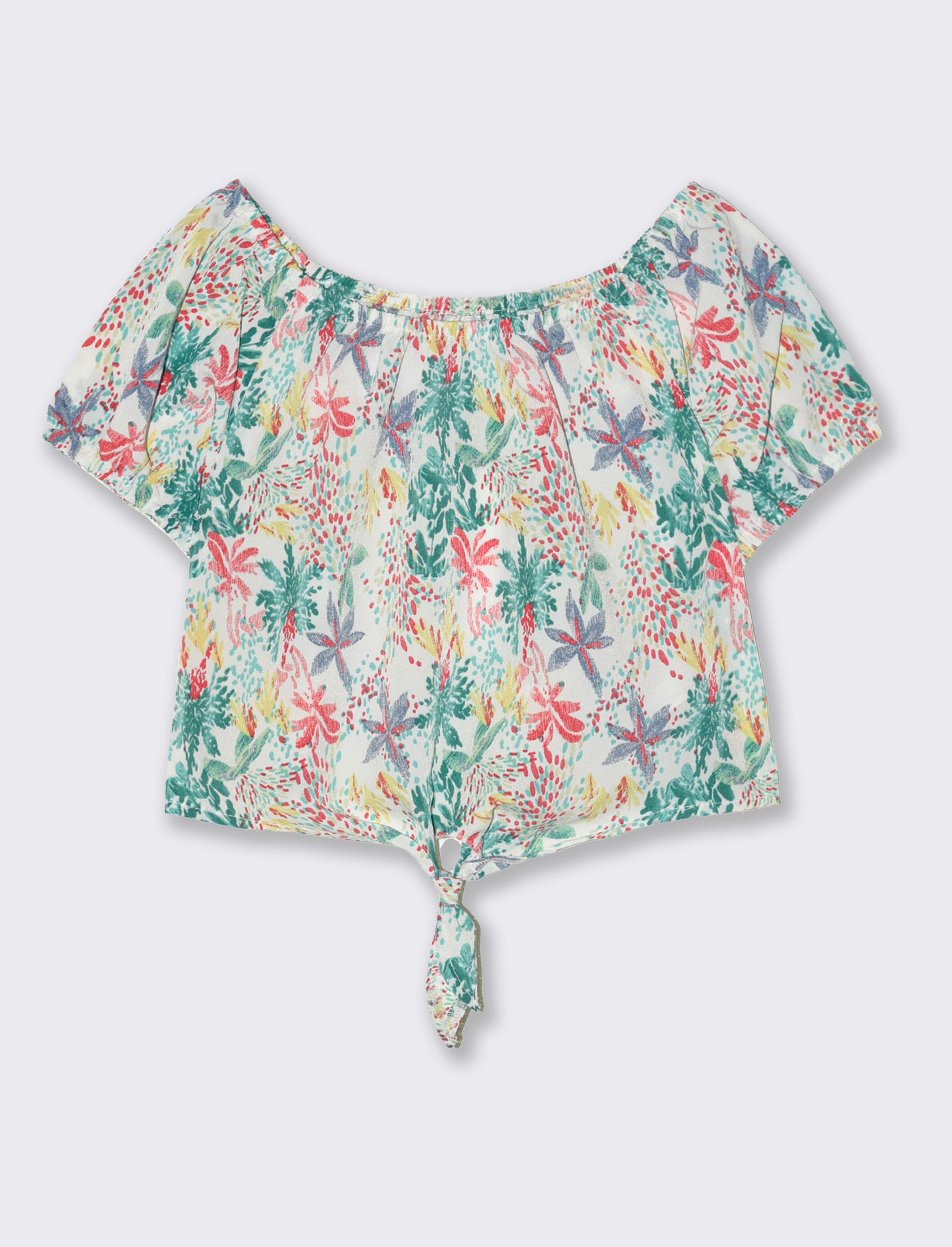 Camicia con nodo da bambina - Bianco sporco