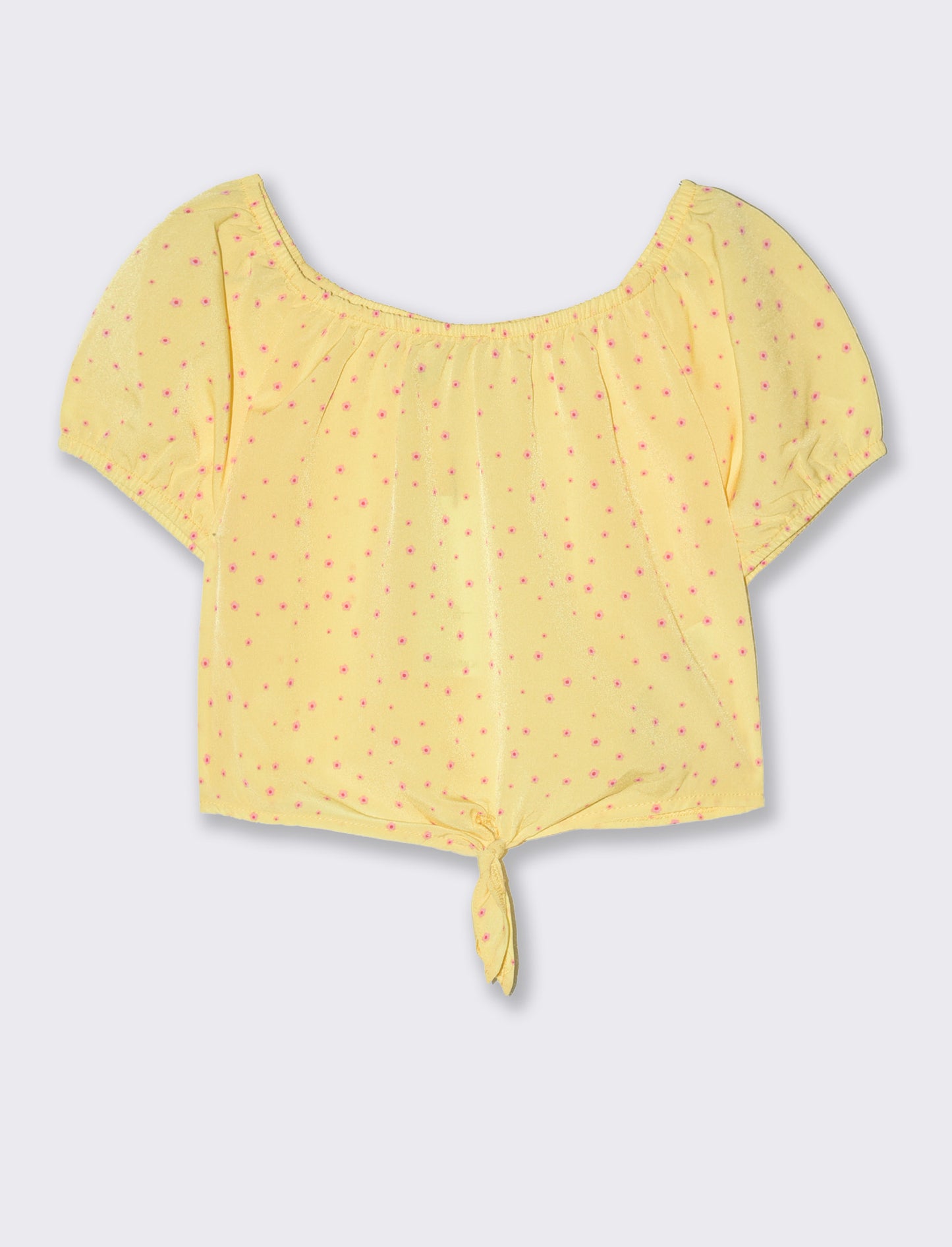 Camicia con nodo da bambina - Giallo