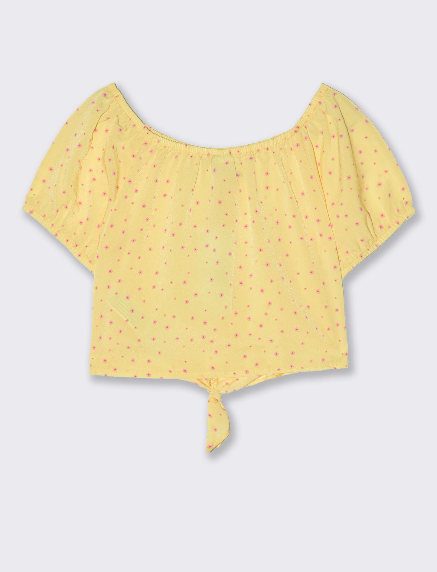 Camicia con nodo da bambina - Giallo