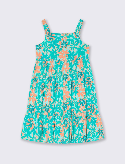 Girl's patterned dress for every occasion - Green