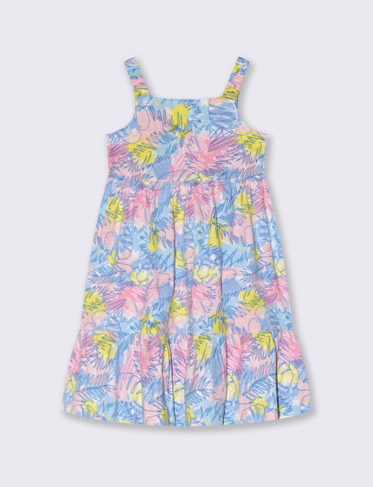 Girl's patterned dress for every occasion - Pink