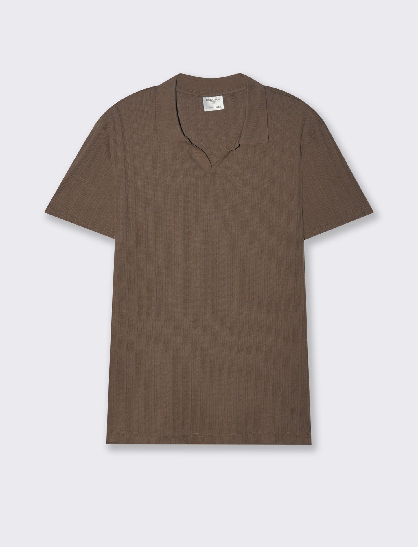 Polo struttura jacquard effetto maglia da uomo - Grigio fango
