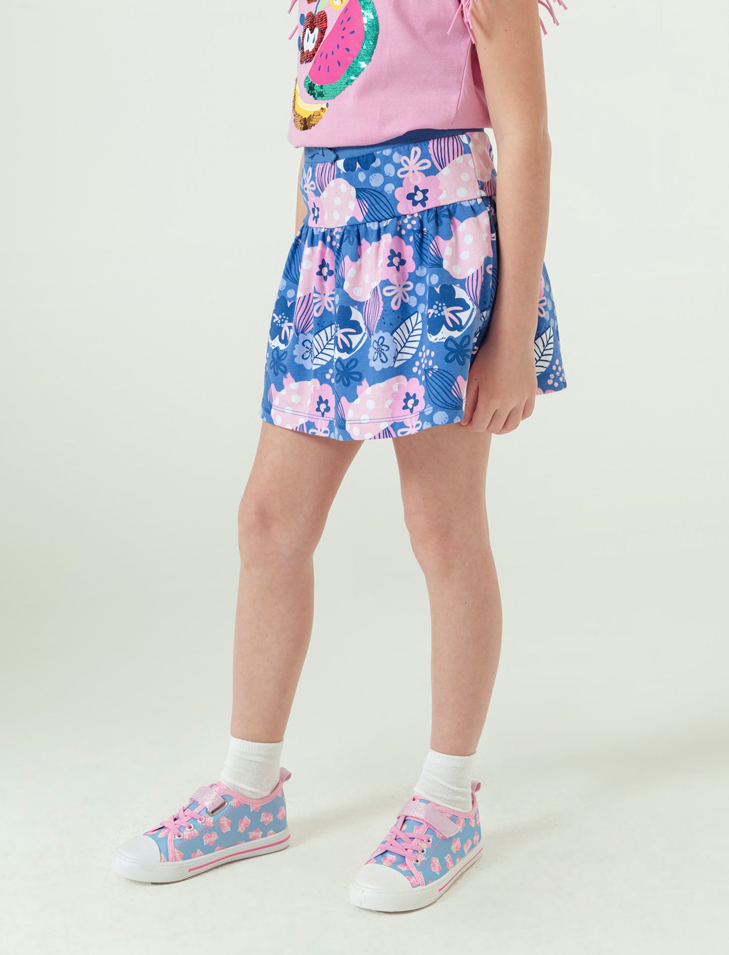 Gonna in felpa da bambina - Rosa