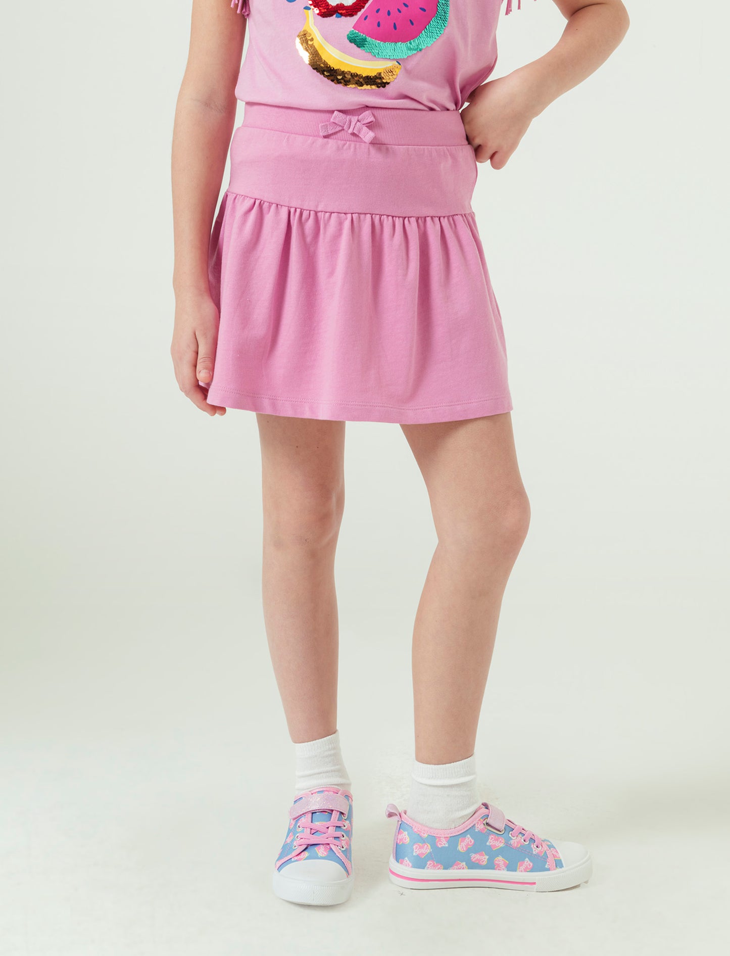 Gonna in felpa da bambina - Rosa