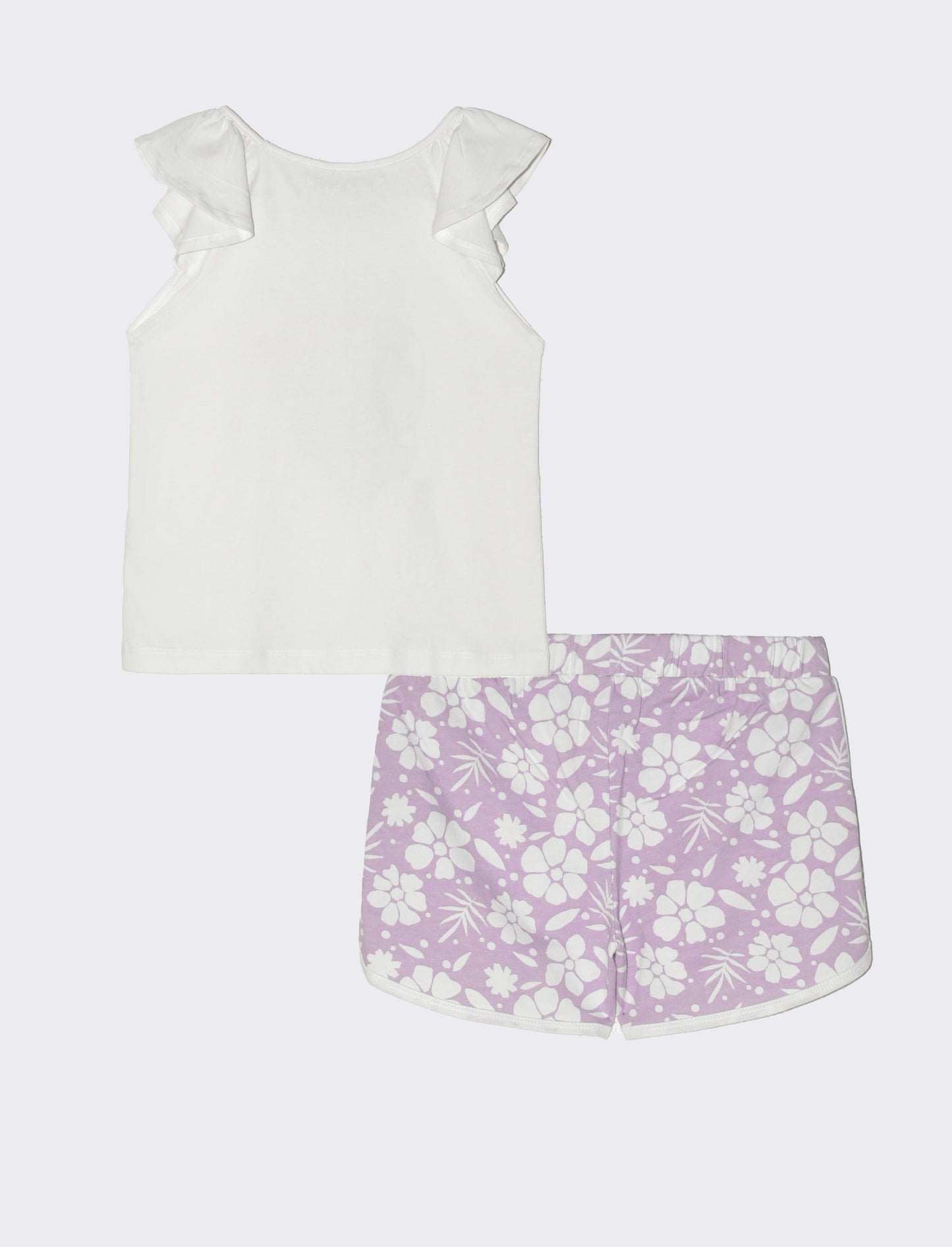 Set 2 pezzi canotta e short da bambina - Lilla