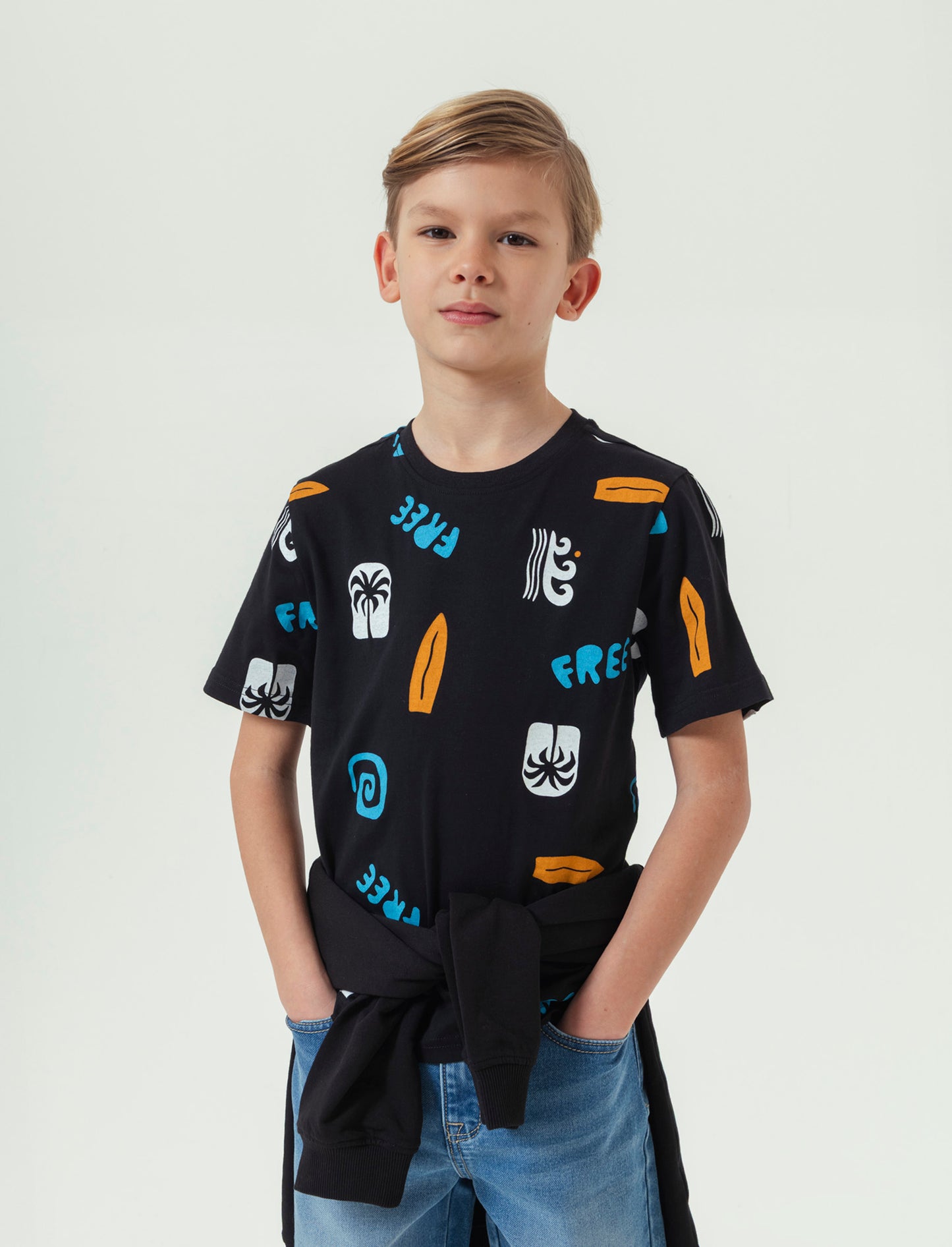 T- shirt stampata da bambino - Nero