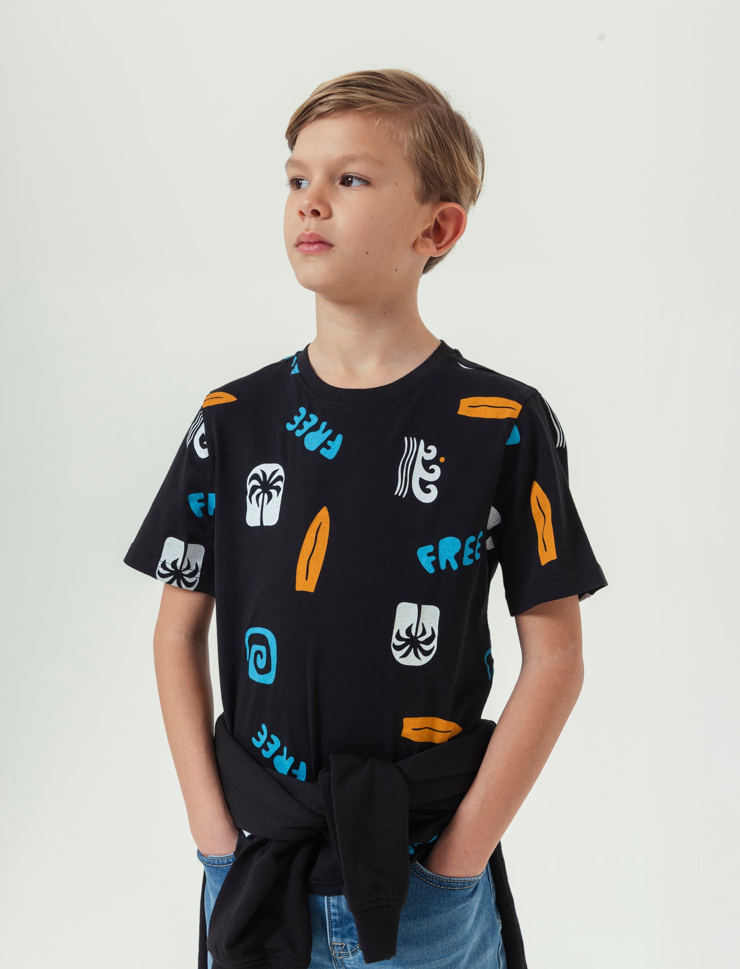 T- shirt stampata da bambino - Nero