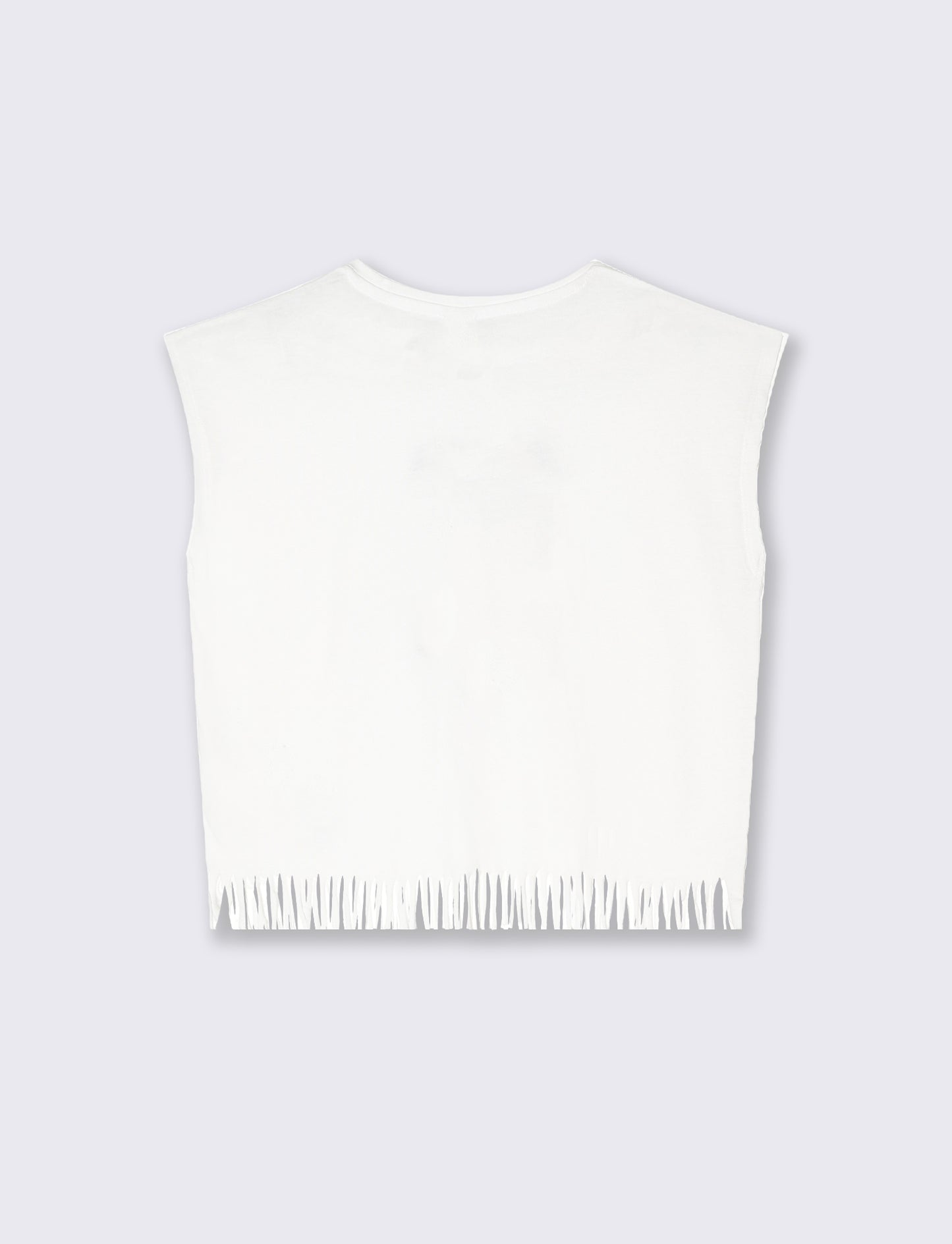 T-shirt frange da bambina - Bianco