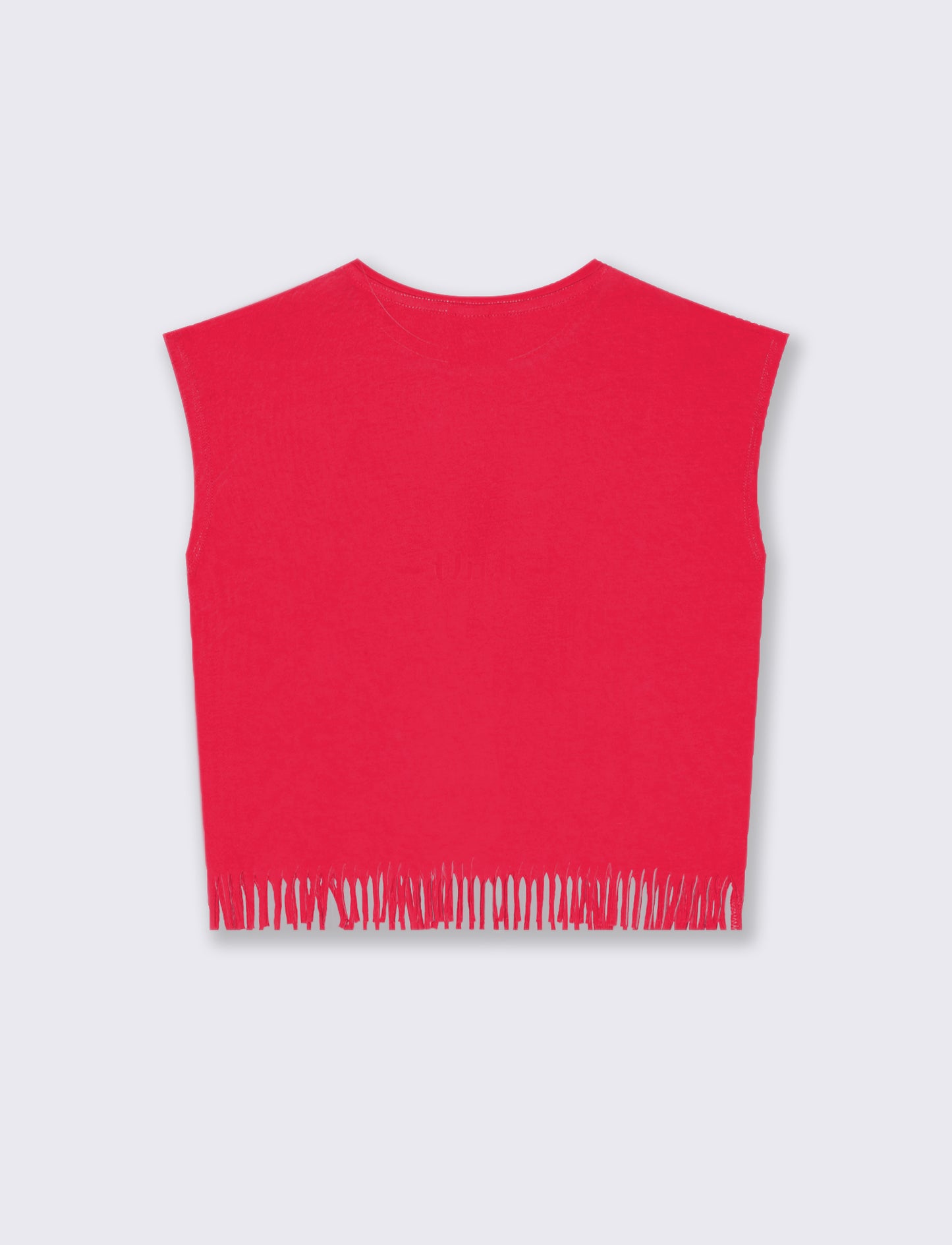 T-shirt frange da bambina - Fuxia