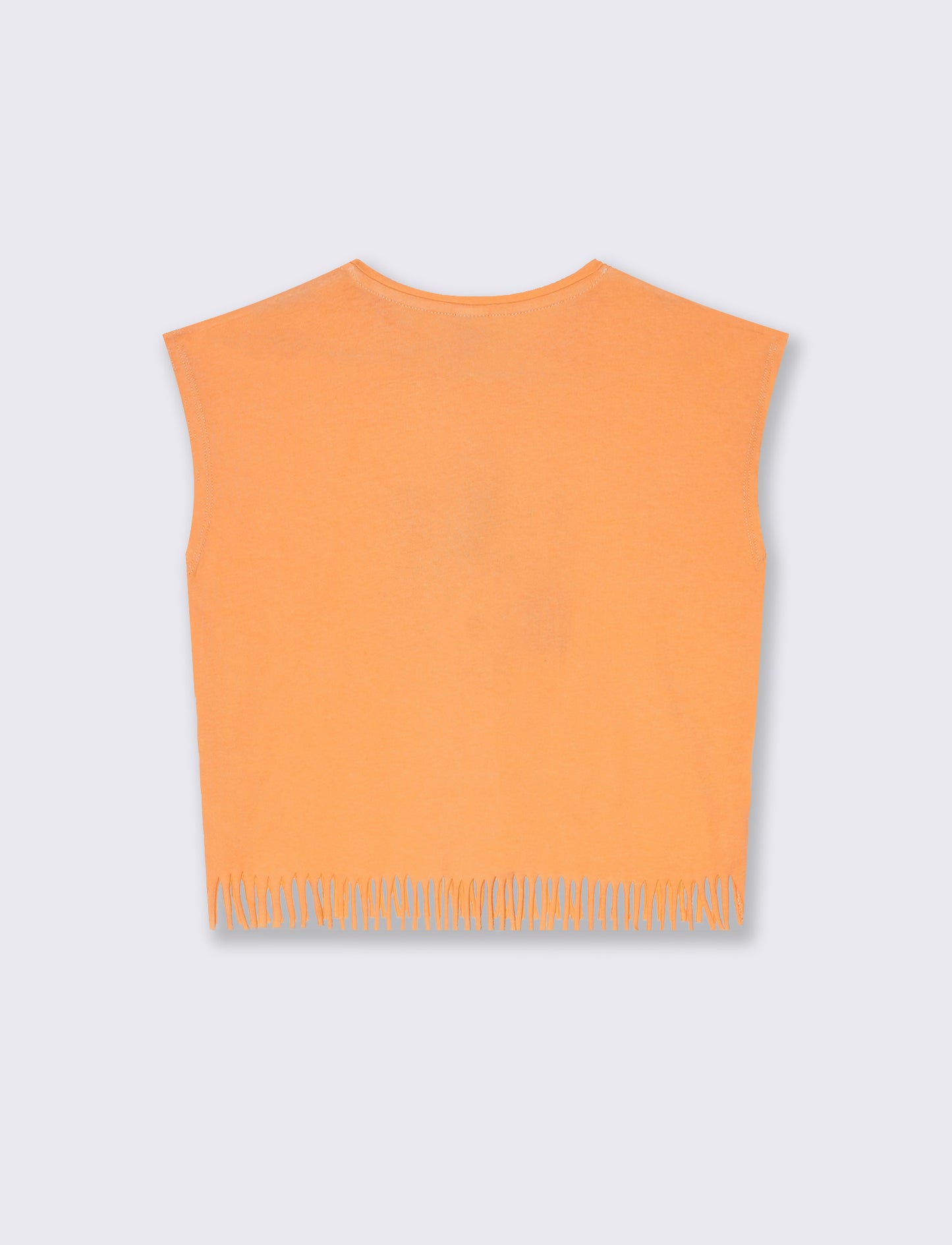 T-shirt frange da bambina - Arancione
