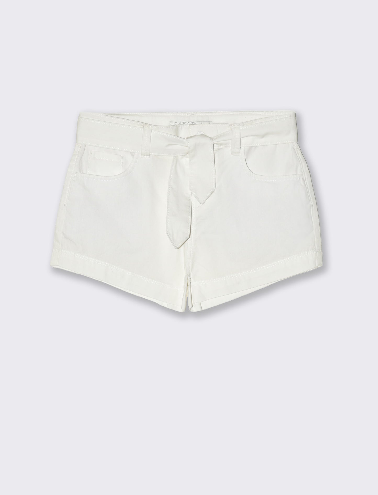 Short in popeline da bambina - Bianco