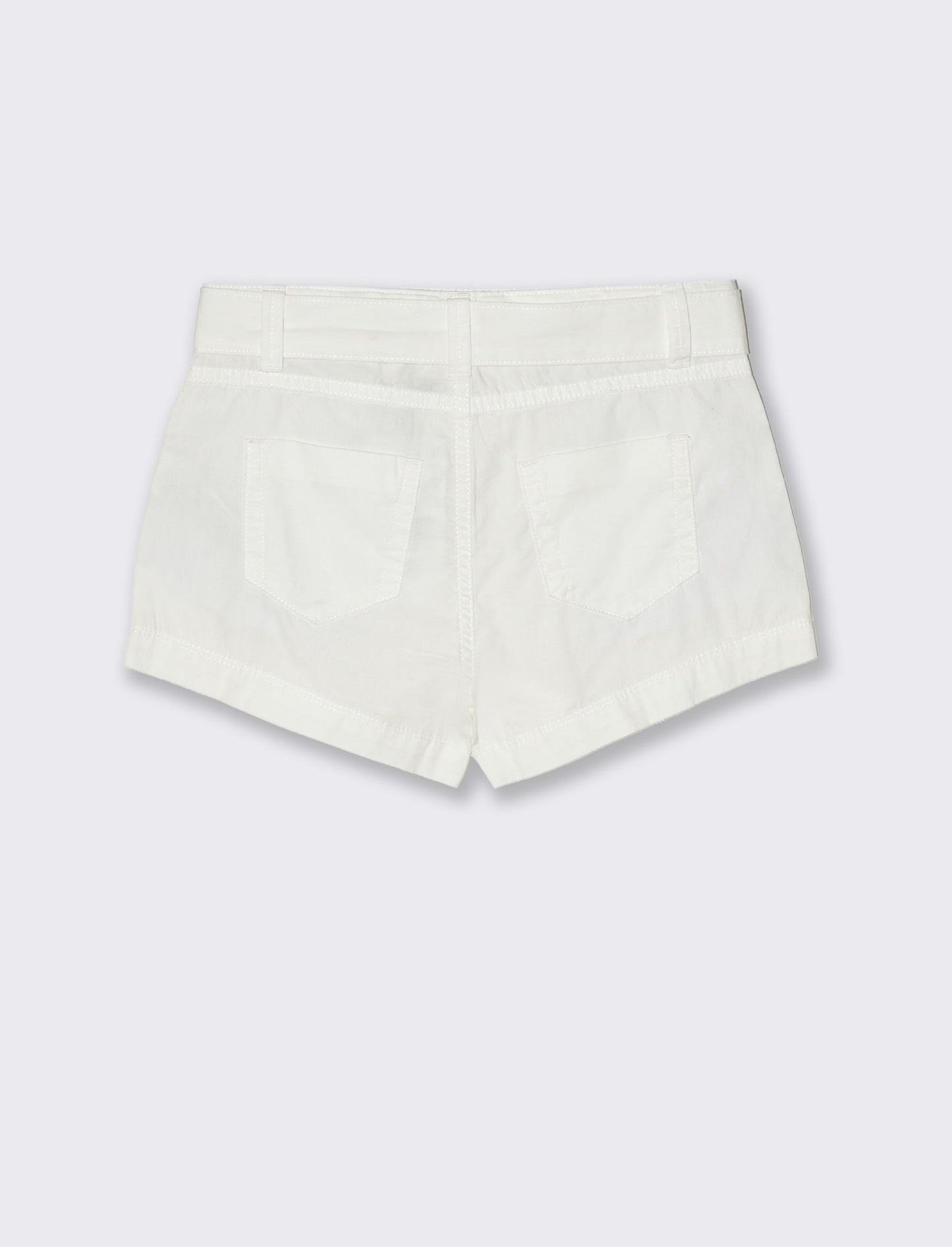 Short in popeline da bambina - Bianco
