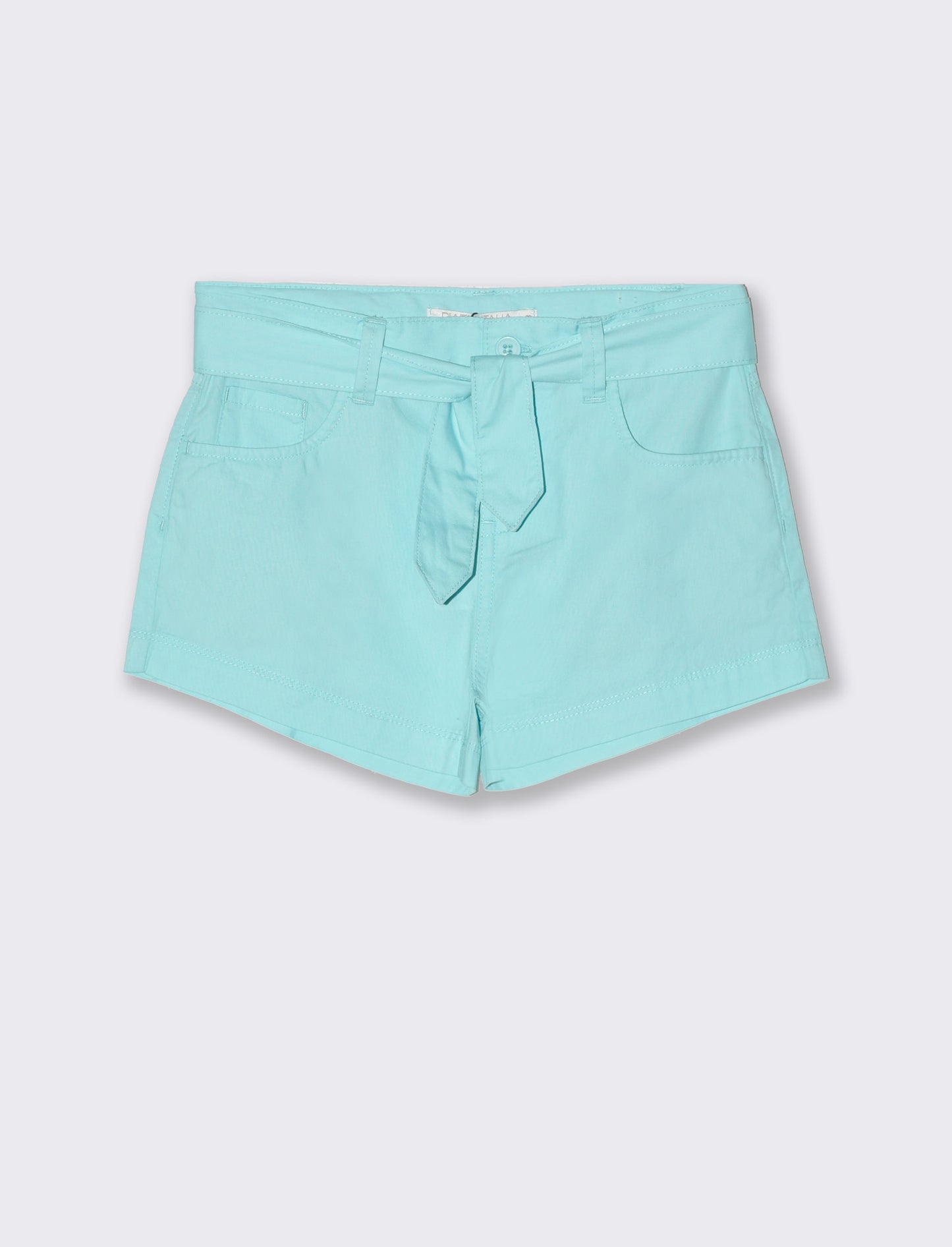 Short in popeline da bambina - Verde acqua