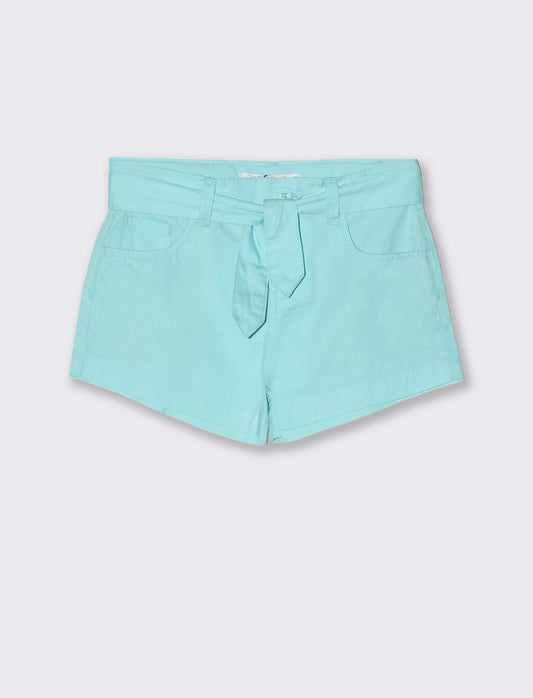 Short in popeline da bambina - Verde acqua