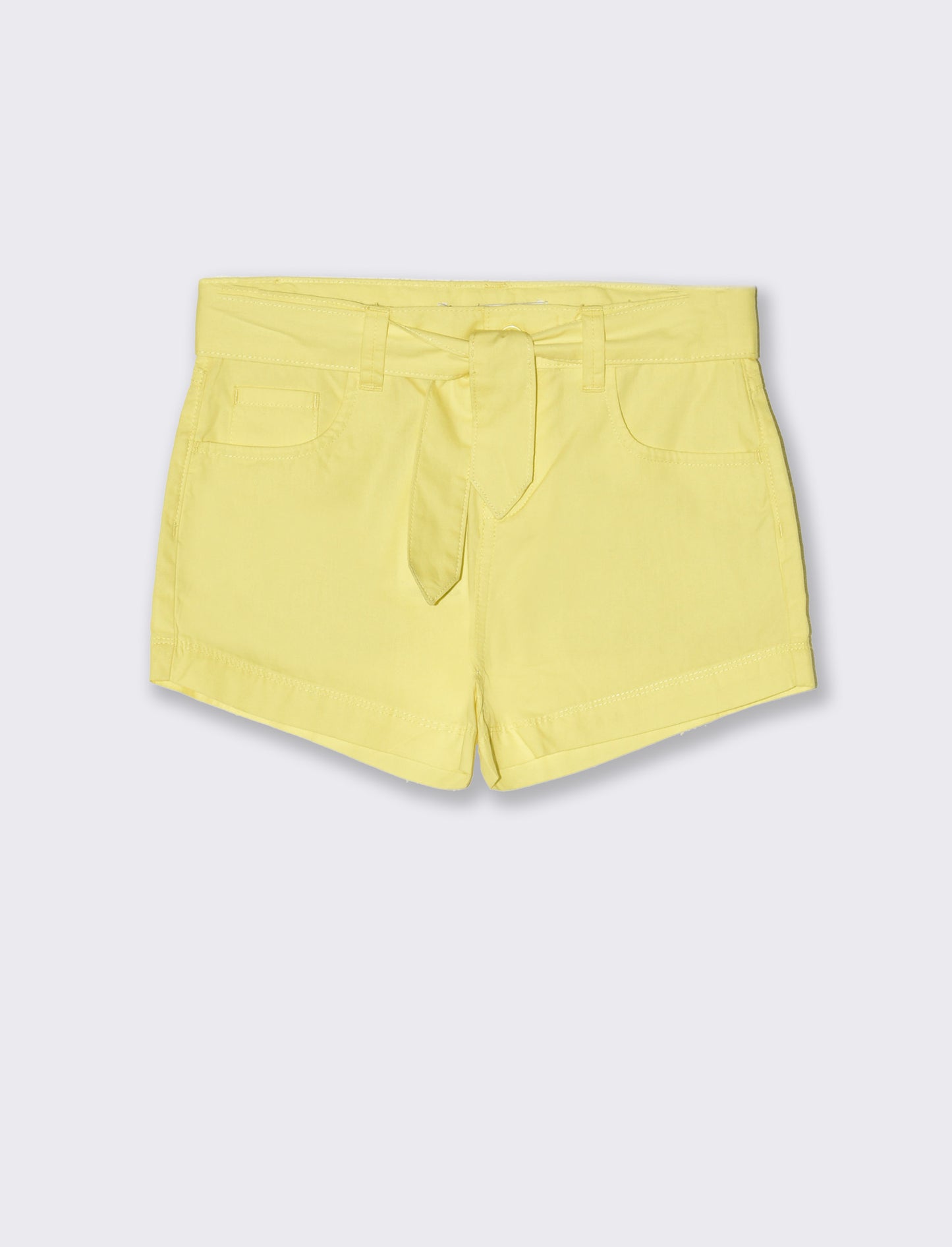 Short in popeline da bambina - Giallo