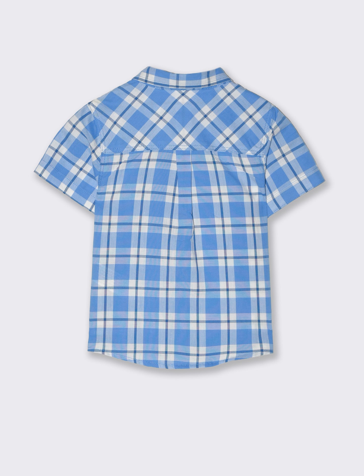 Camicia tinto filo da neonato - Azzurro